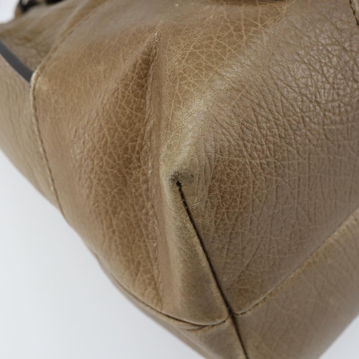 CELINE Boogie bag Hand Bag Leather Brown Silver Auth 166786