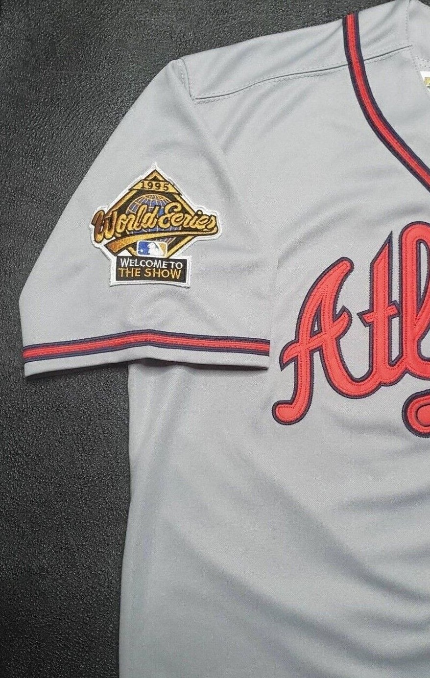 Chipper Jones Atlanta Braves 1995 Men’s Road Gra Baseball Jersey (M-3XL)
