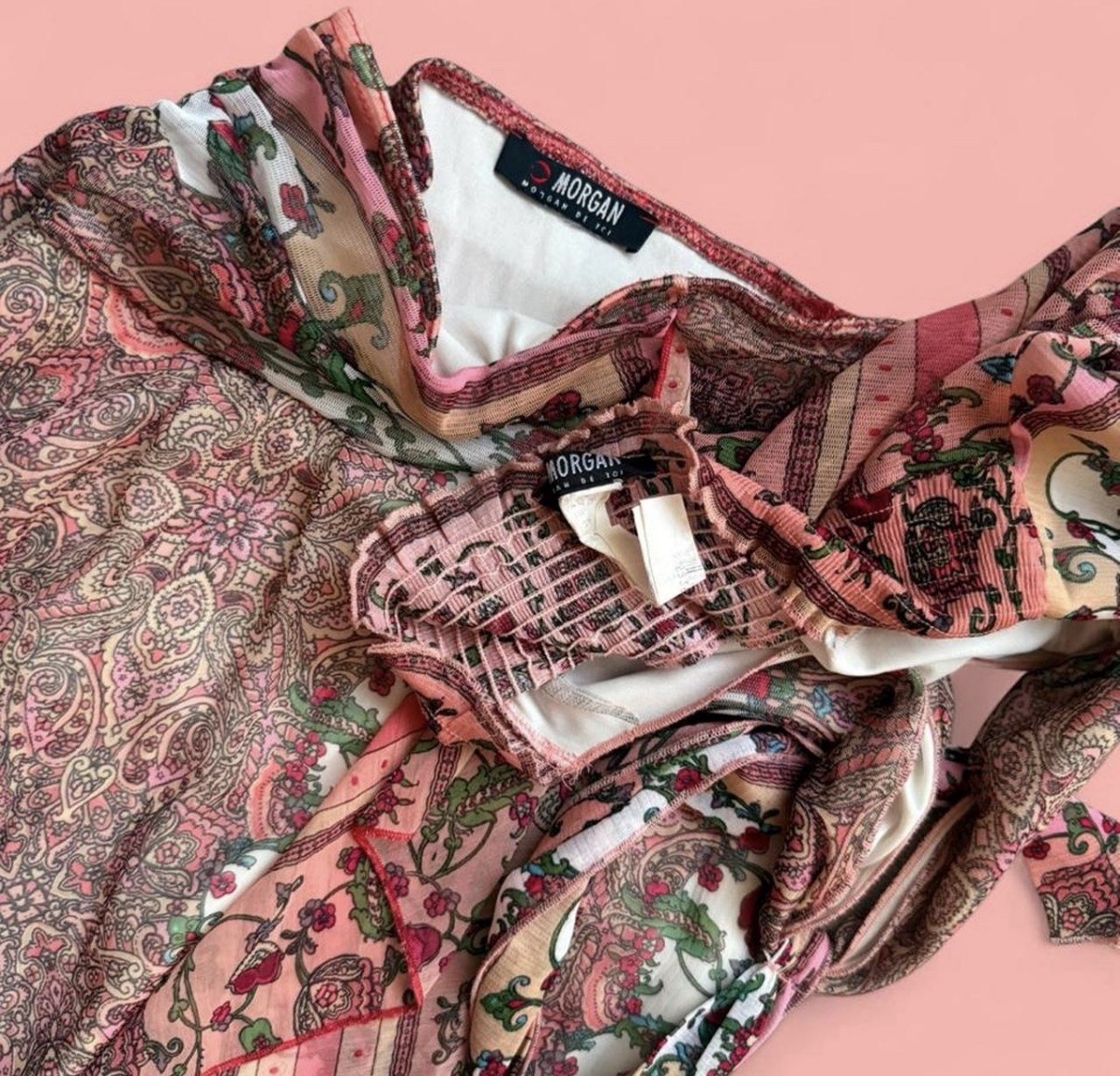 Morgan De Toi Fairycore Pink Paisley Halterneck And Skirt Set Pretty Small