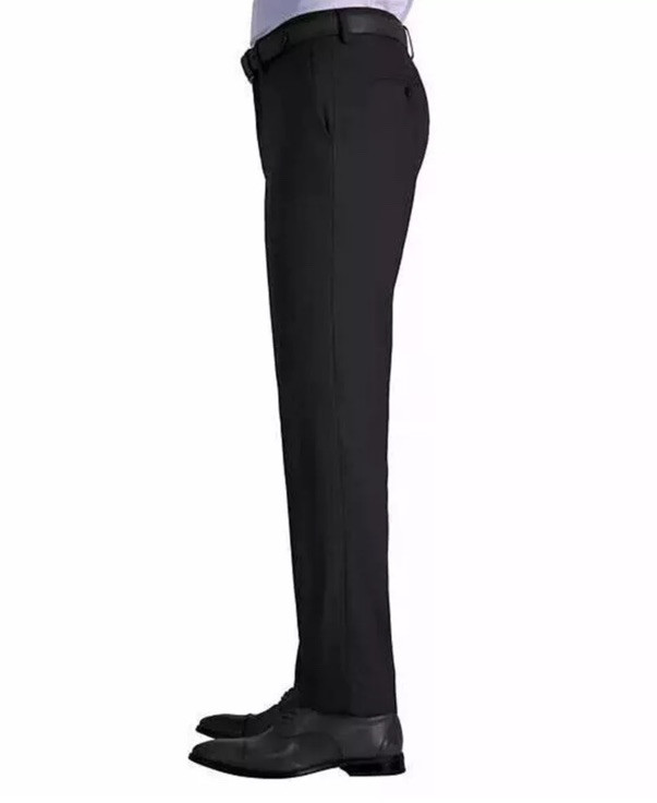 Haggar Men Black Premium Comfort Straight Fit Stretch Dress Pants Size 40X30
