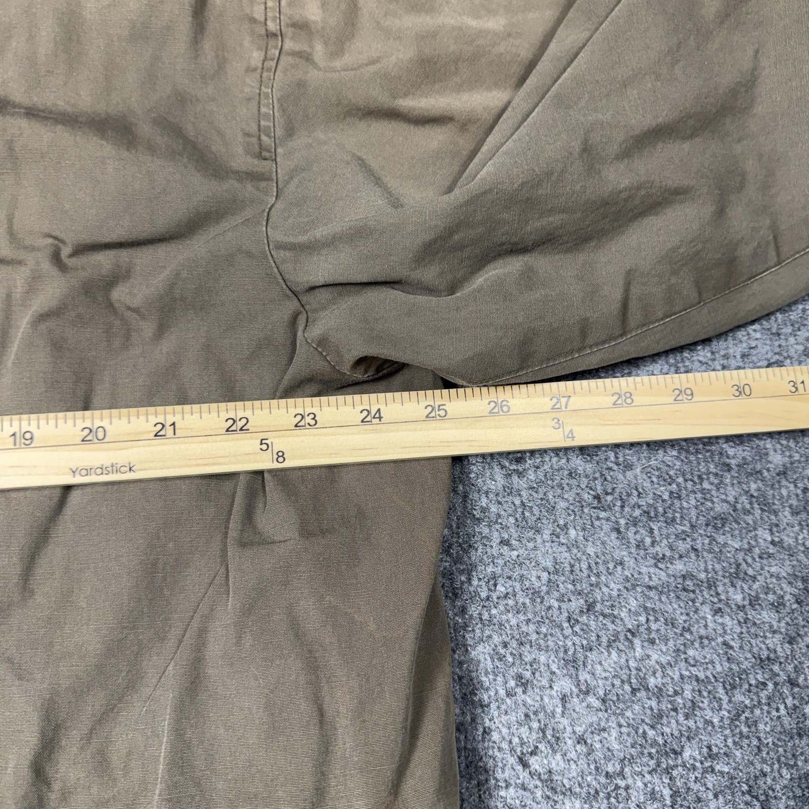 J.Crew Jacket Mens Medium Brown Canvas Military Full Zip Pockets Lined Oarsman