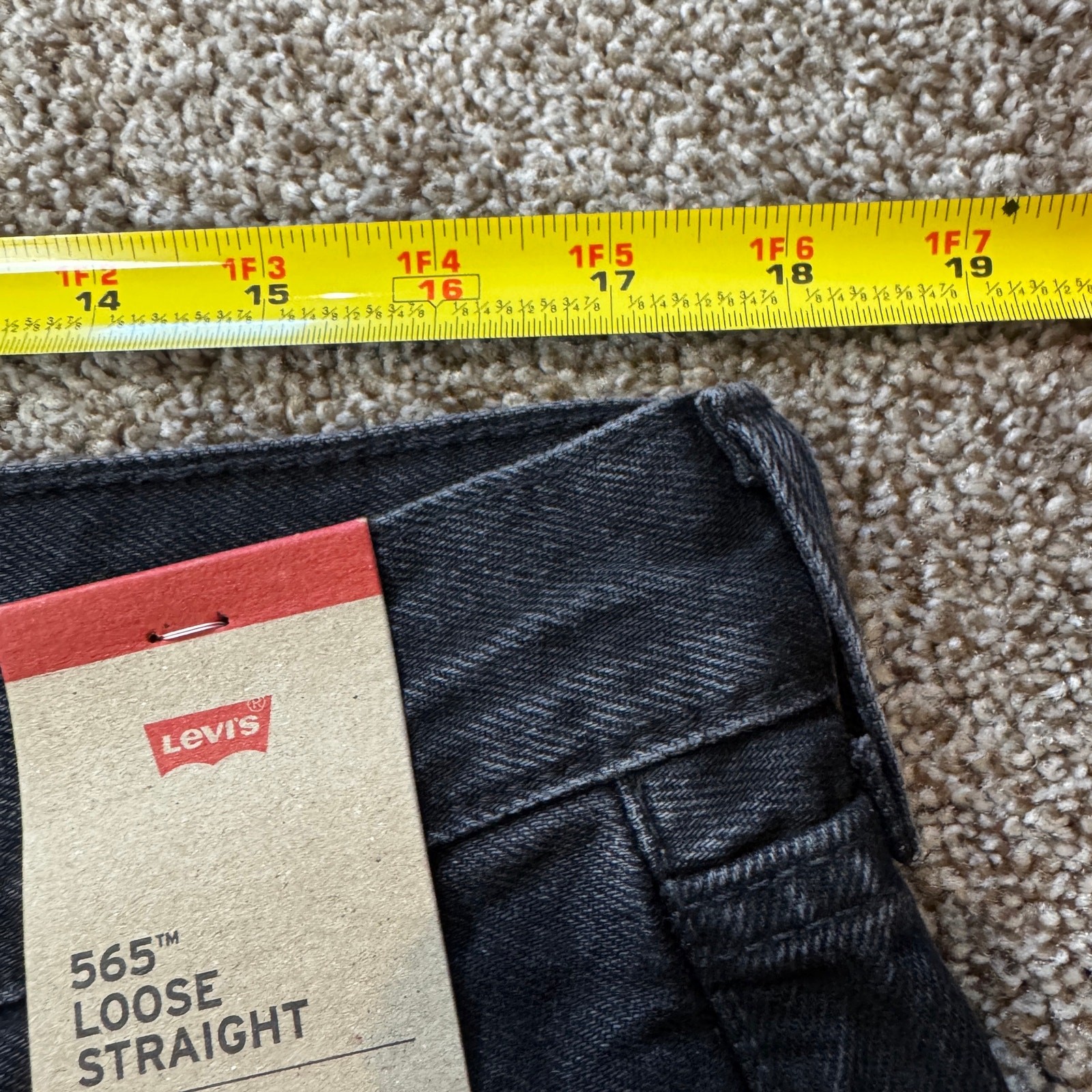 Levi’s 565 Loose Straight Men’s Jeans 36×30 Black Gray Retro Y2K Relaxed NWT