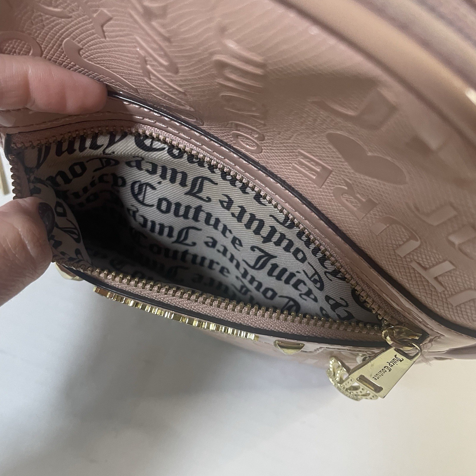 Juicy Couture Blush Pink Mini Backpack Purse 100% Polyurethane