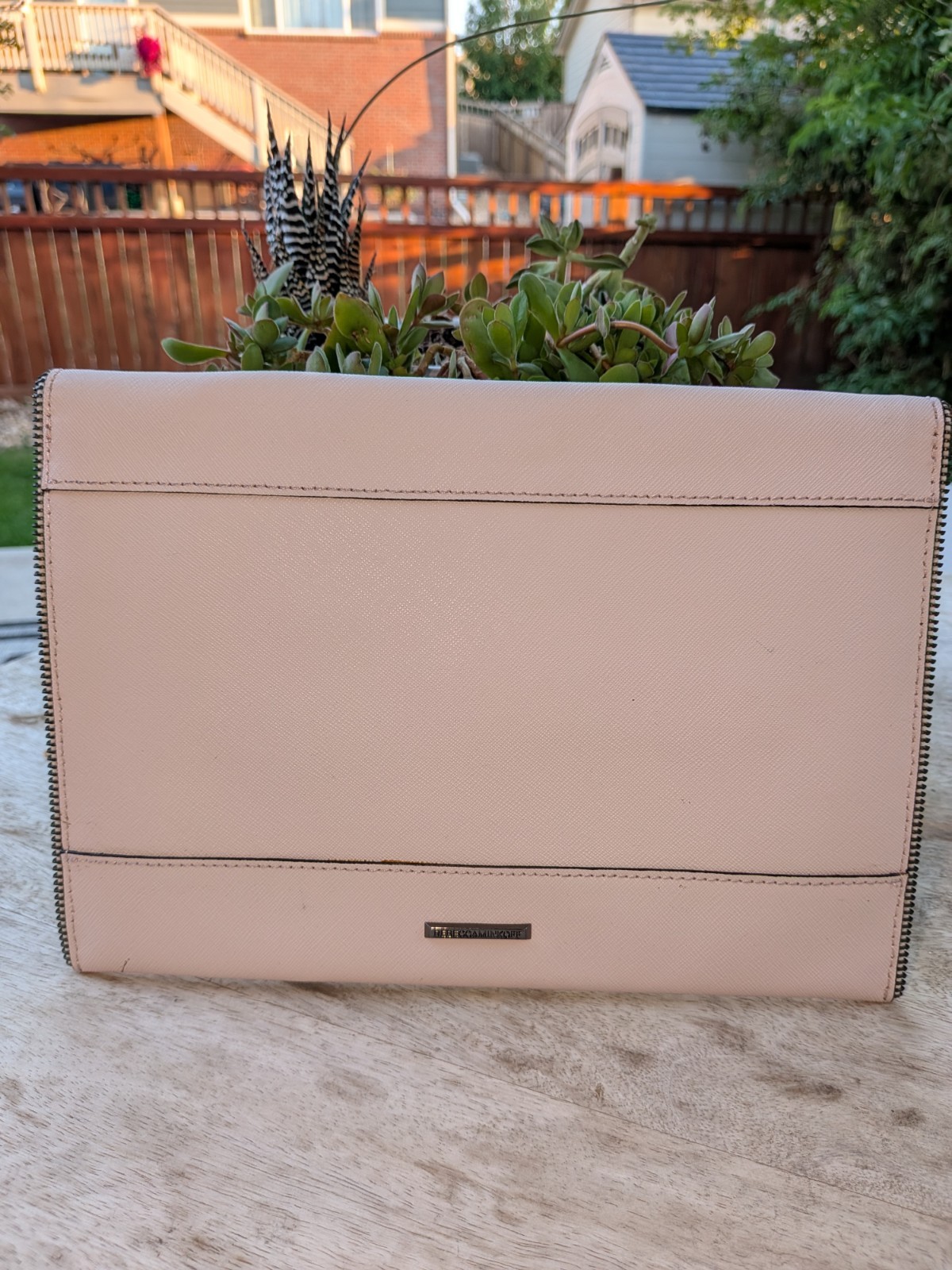 Rebecca Minkoff Leather Leo Envelope Clutch in Pink