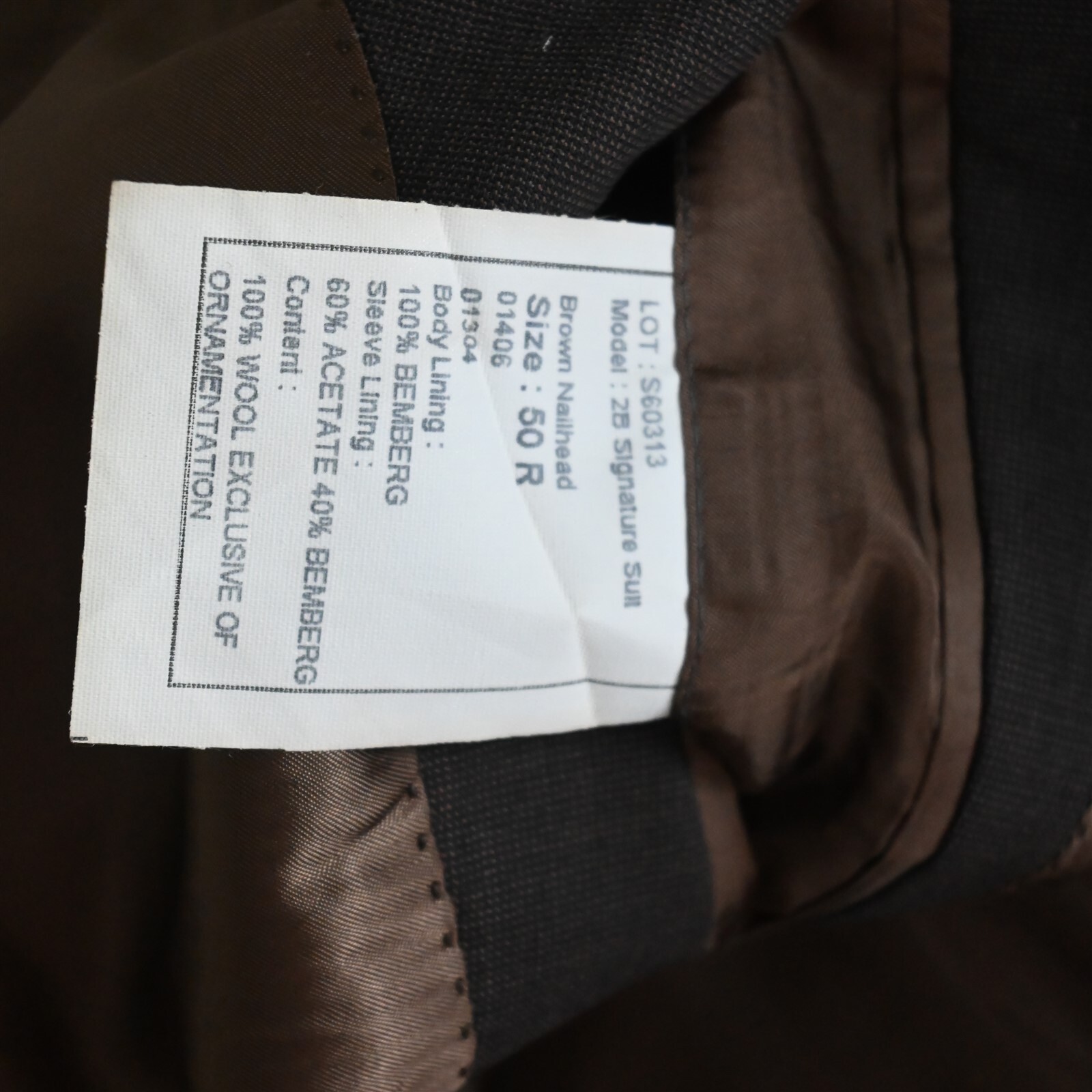 NEW Jos A Bank 50R 46×32 Brown Nailshead 100% Wool Mens Jacket Pants Suit