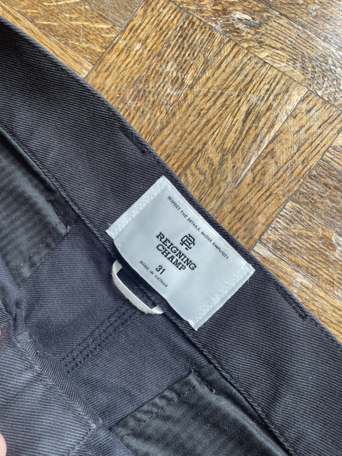 Reigning Champ Freshman Cotton Chino Pants Black RC 5455