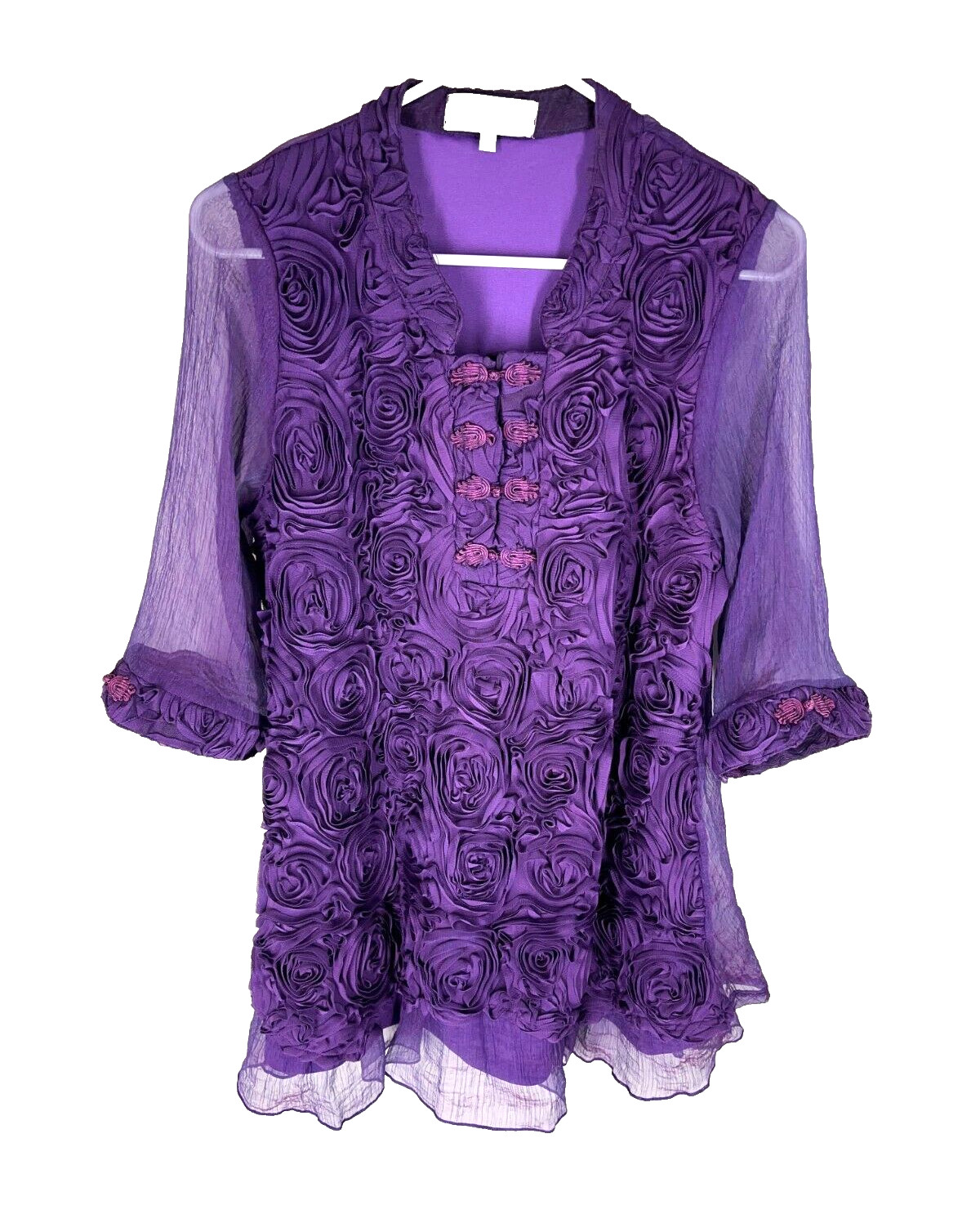 Pretty Angel Women Top Small Purple Lace Ribbon Layered Gothic Goth Grunge