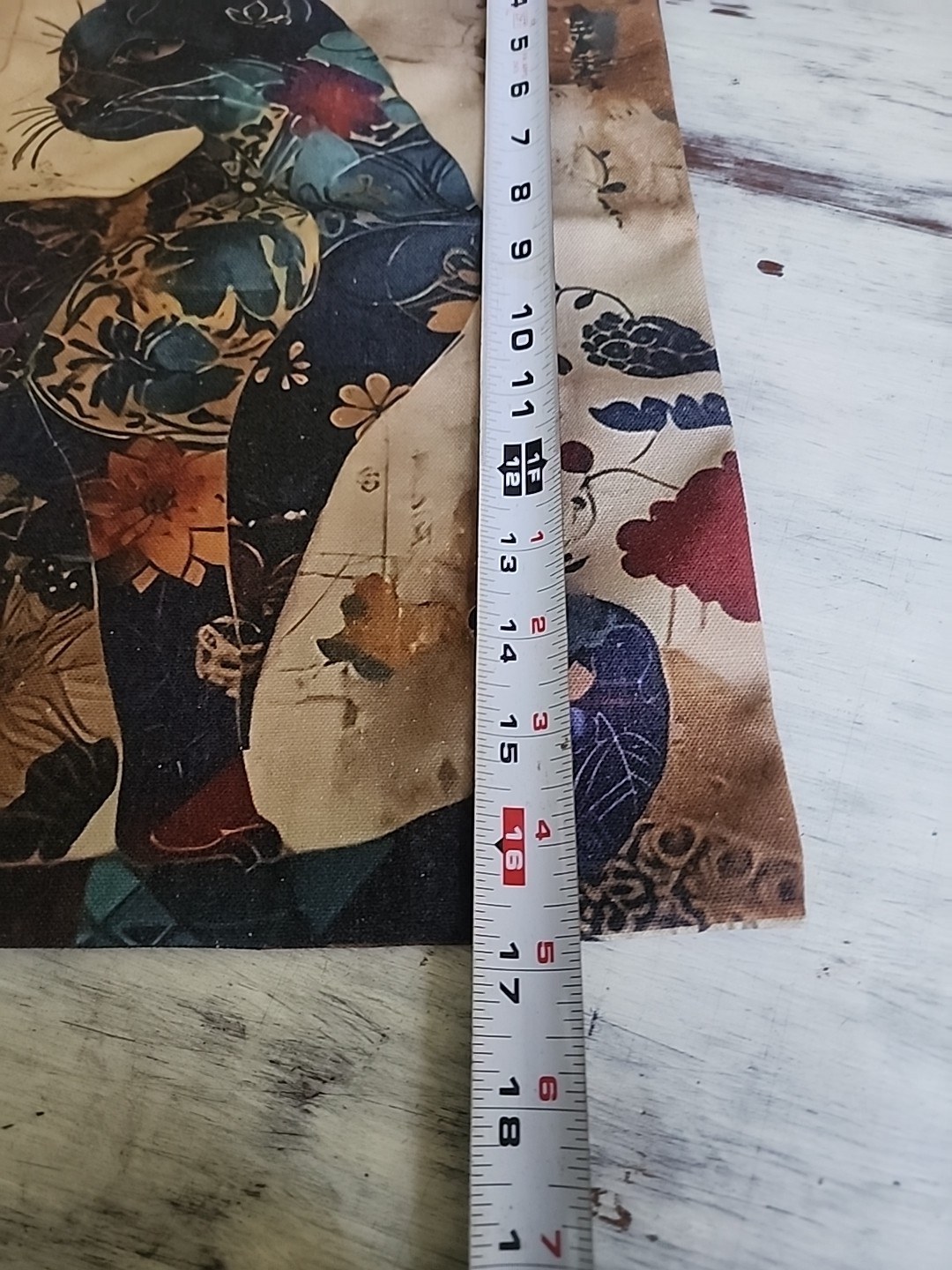Fujian Floral Blue Cat Print Polyester Tote Bag