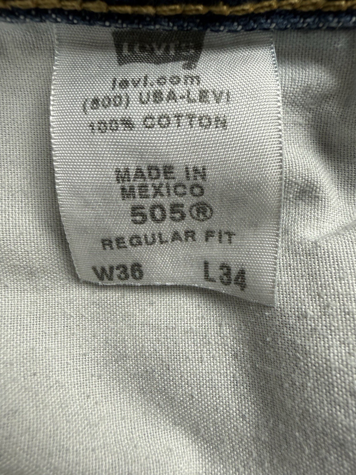 Levi’s Regular Fit Straight Regular Wash Denim Jeans Levi’s 505 Series Men 36×34