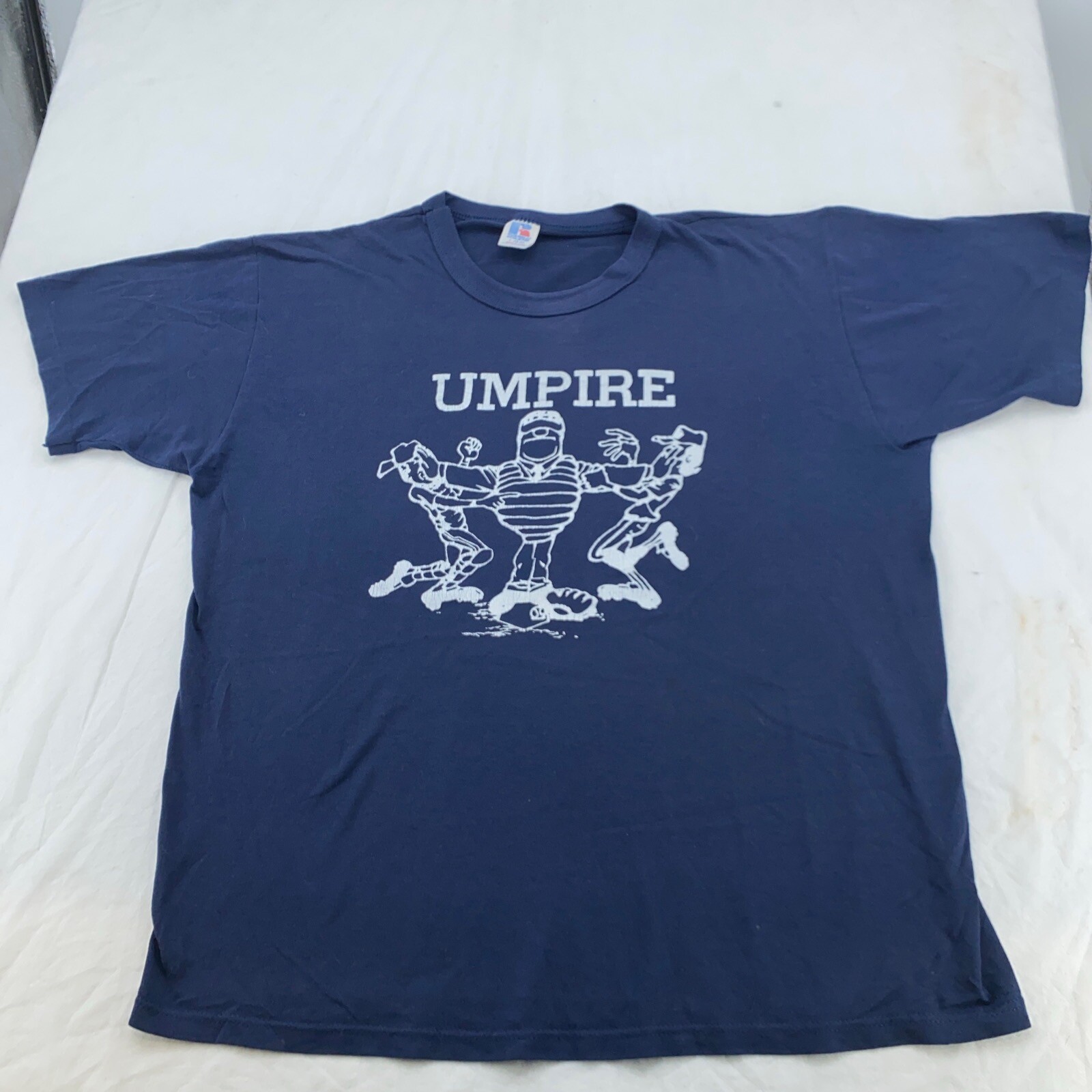 vintage 90s BASEBALL UMPIRE CARTOON T-Shirt LARGE joke funny sports ref