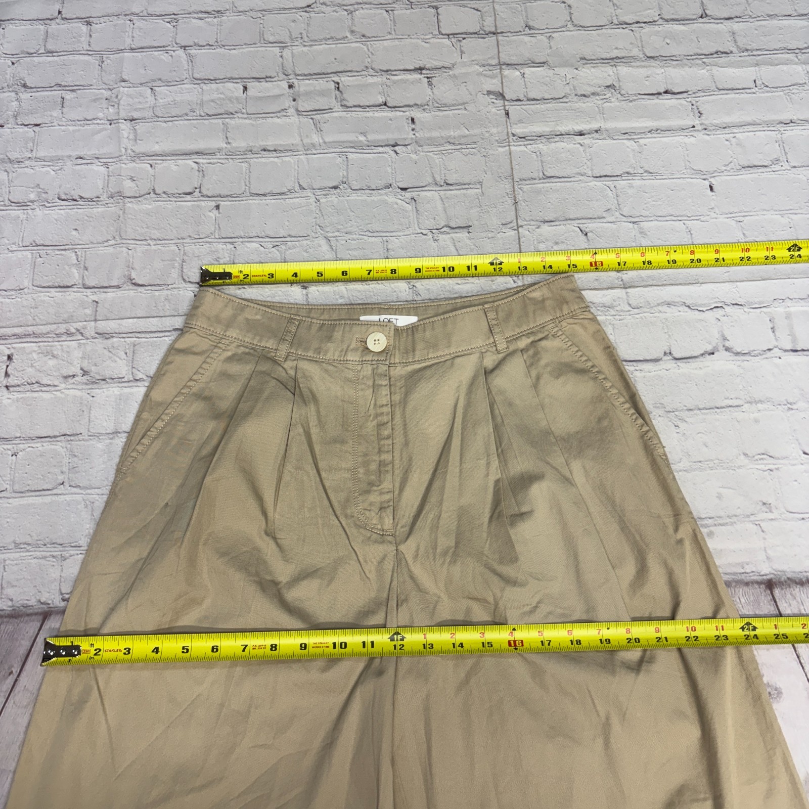 NWT Ann Taylor LOFT Pleated Wide Leg Pants Trouser Size 6 Beige SP24 D077 -27