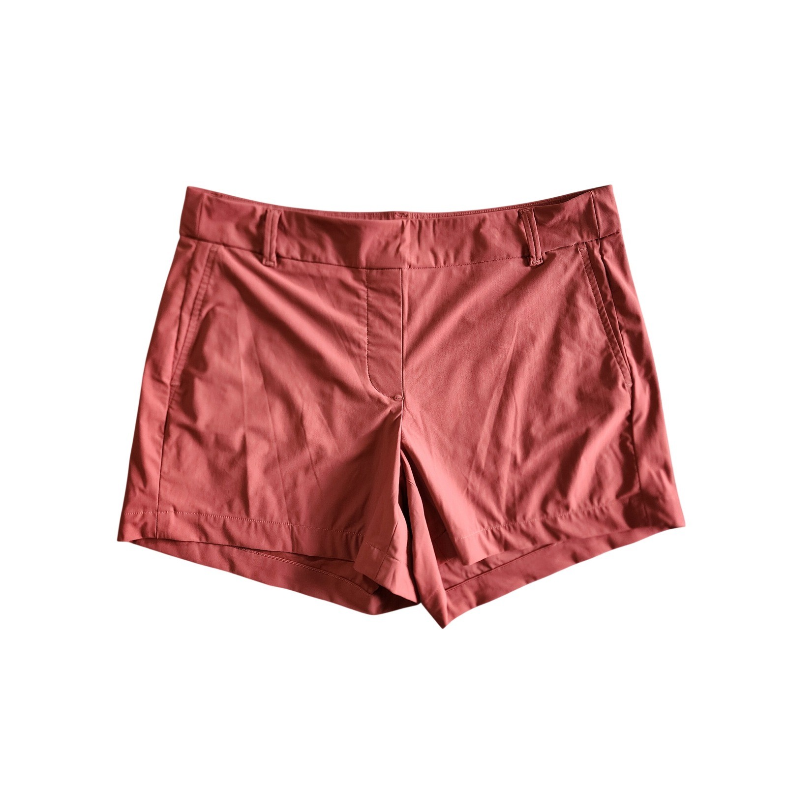 Spanx Sunshine Shorts Clay Red Technical Stretch Womens Medium Travel Golf