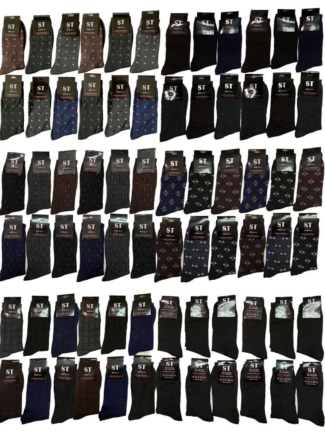 LOT 12 Pairs Mens Cotton Crew Fashion Casual Dress Socks Size 9-11 10-13