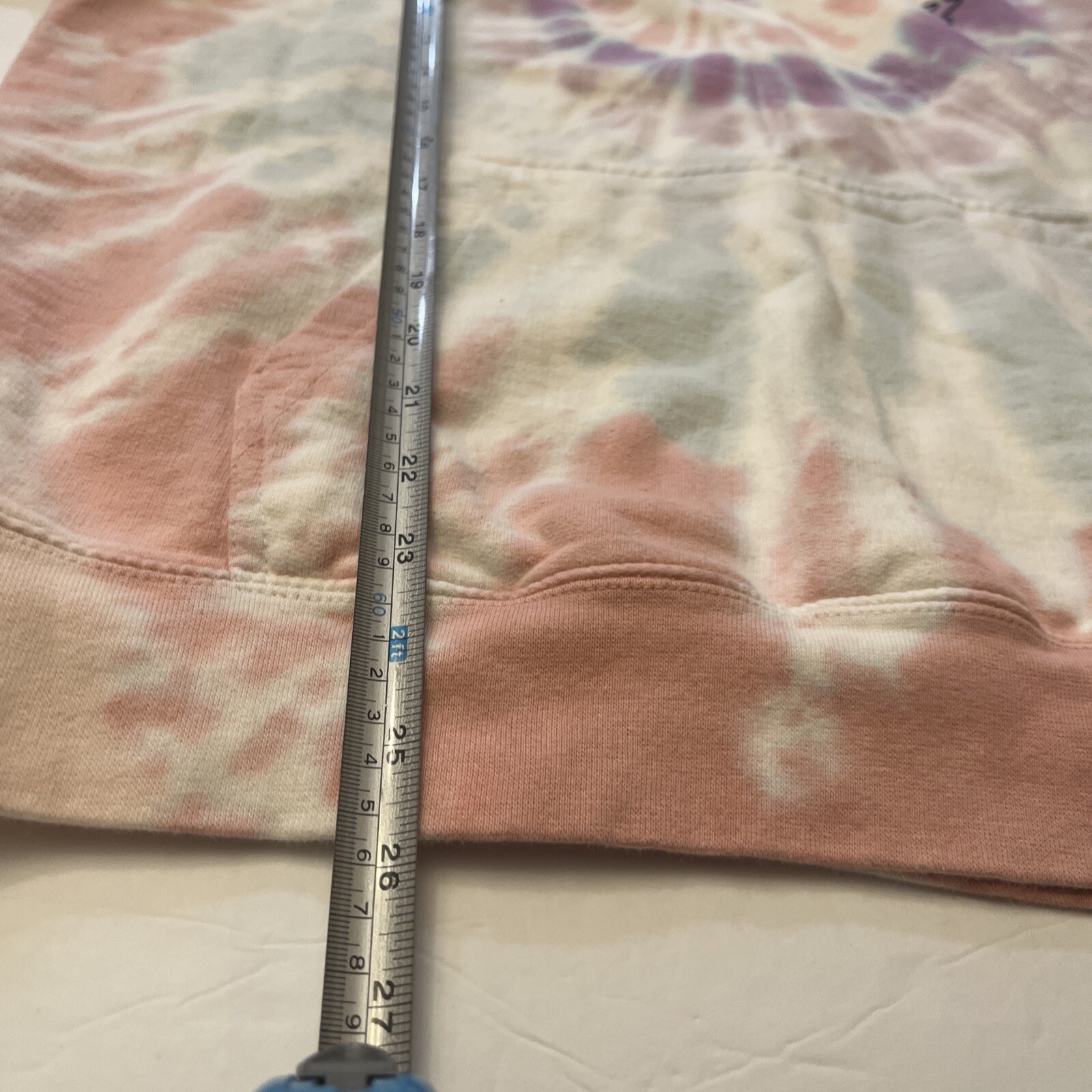 Ivory Ella Tie Dye Hoodie Sweatshirt Size Large Purple /white/pink/blue