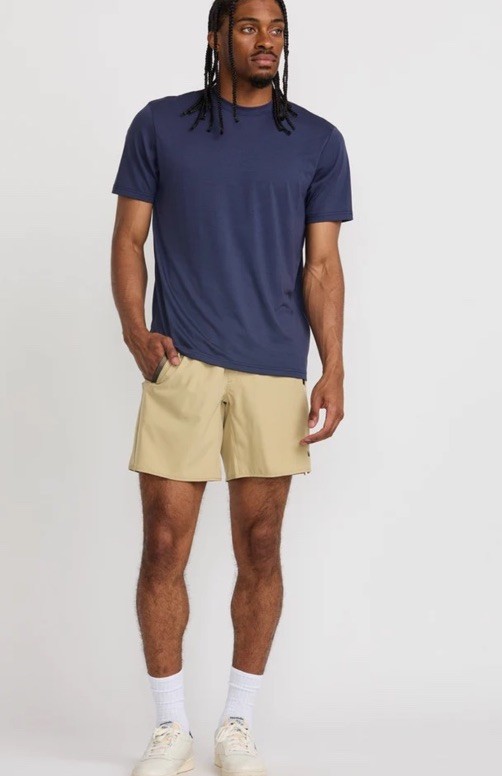 $60 RVCA Men’s Yogger Stretch 17 Shorts 8″ – Khaki Beige – XLarge -New Tag