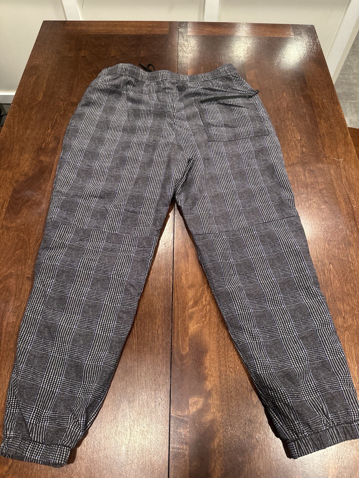 American Eagle Joggers Large Checkered Gray Casual Outdoor Active Unisex Pants