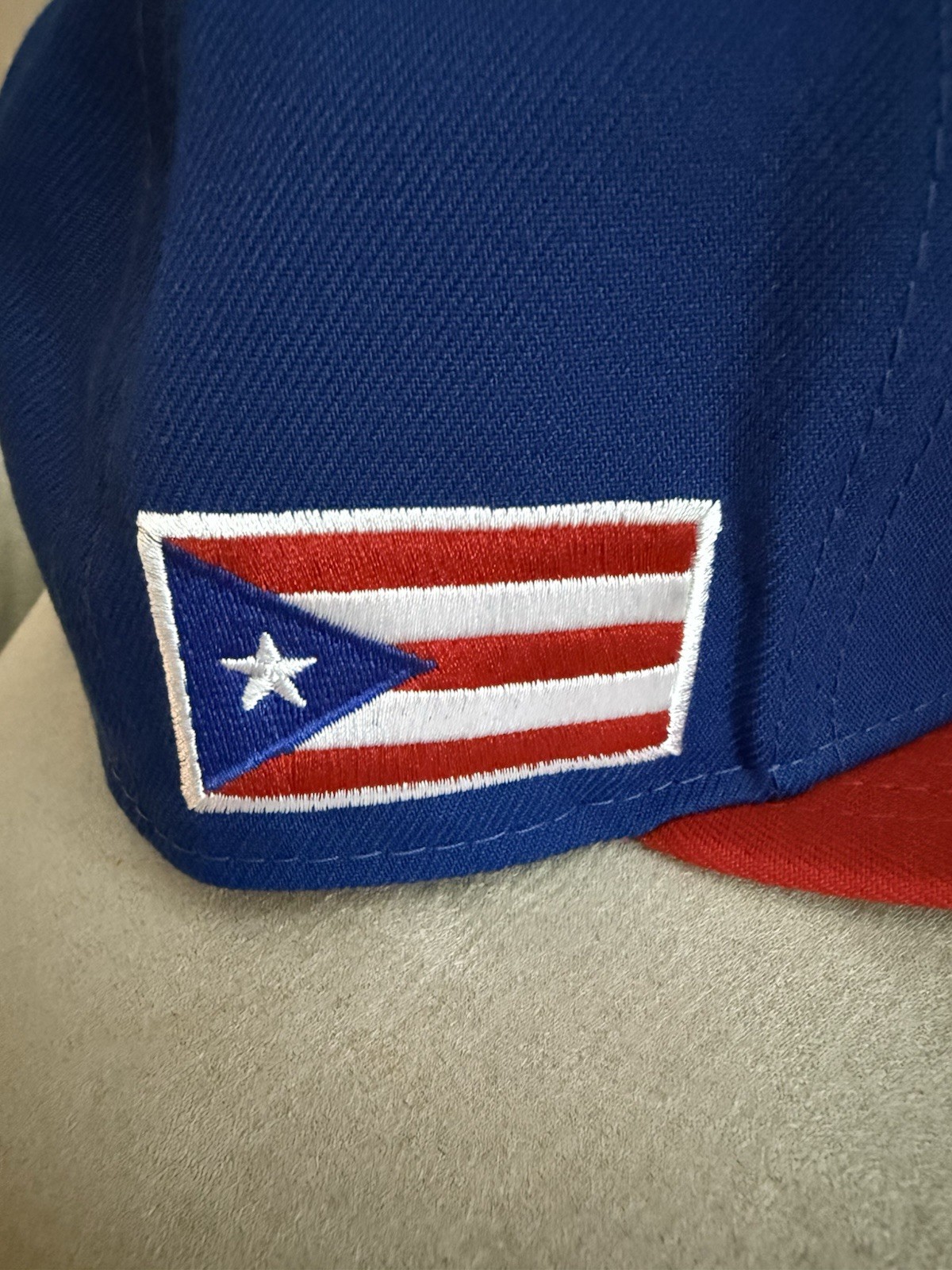 New Era Puerto Rico Flag Colorblock Fitted Baseball Cap Blue/Red/White 7 1/4