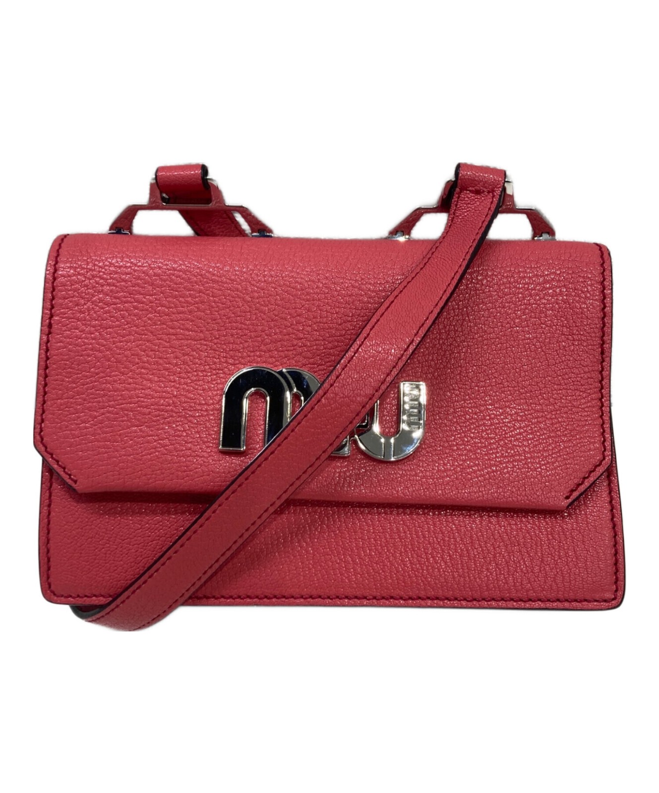 MiuMiu Pink 2 Way Bag Leather Shoulder Crossbody 5BH087 Guarantee Card Auth