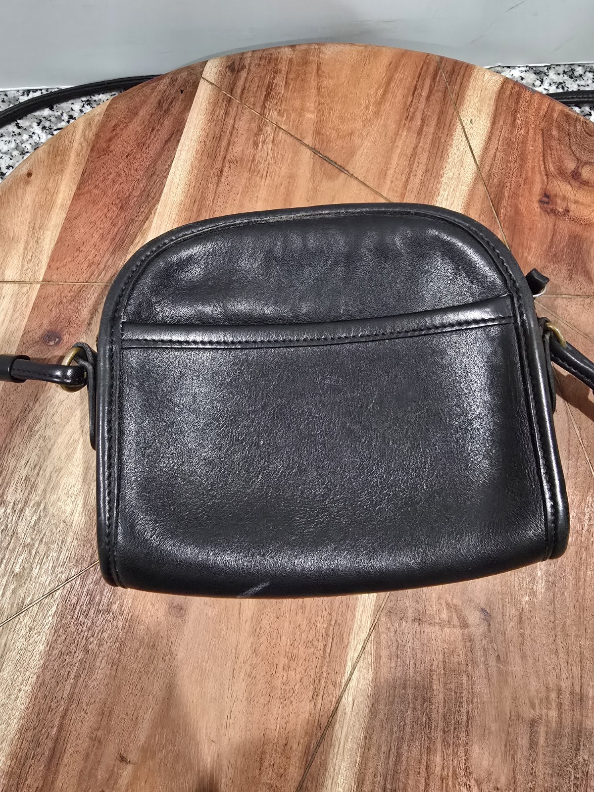 Vintage Coach Abbie Crossbody Bag 9017 Black Leather Zip Top Mini Purse