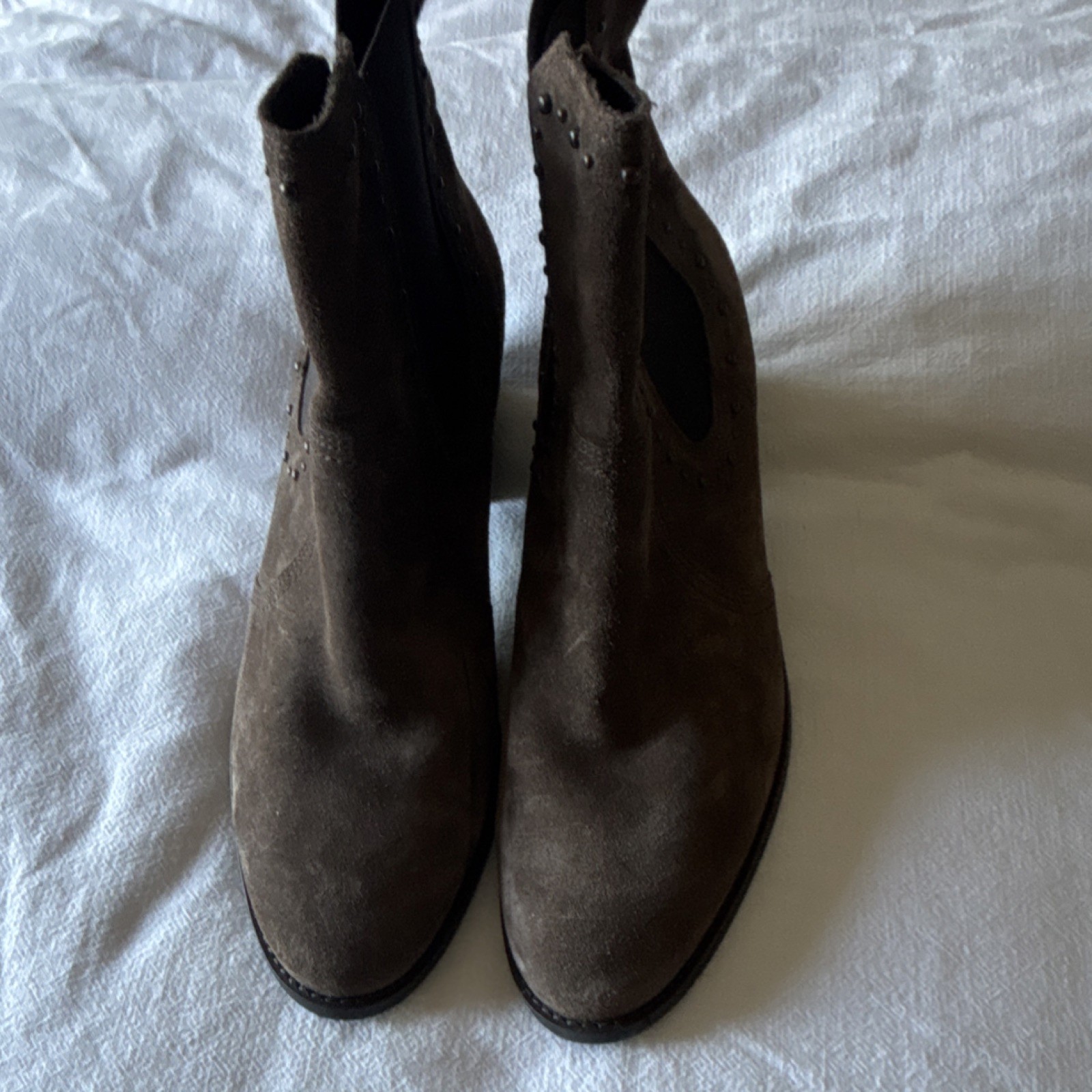Paul Green Nubuck Sheridan Ankle Booties UK 6 US 8.5 Brown Burnished Suede Zip