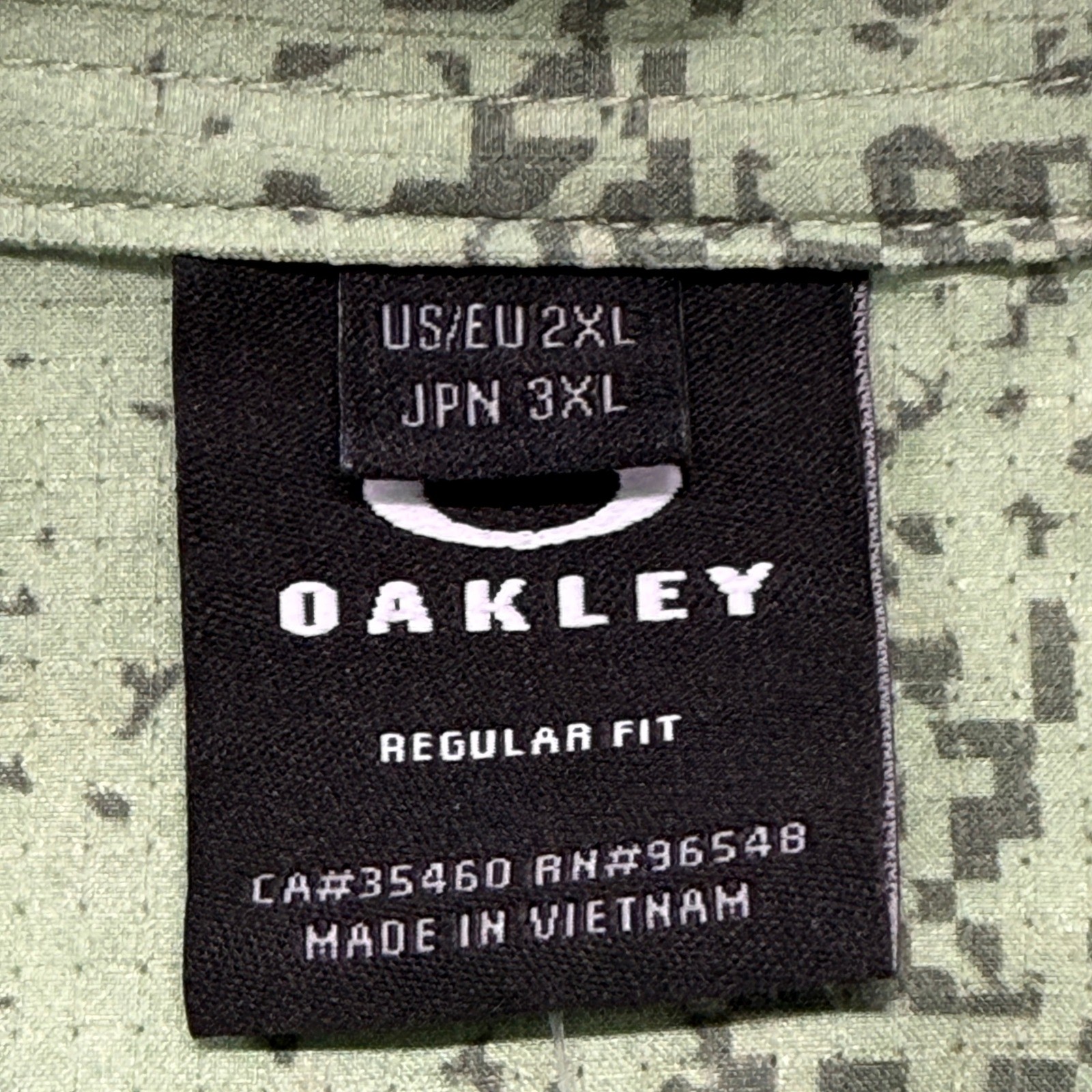 Oakley Sand Camo Woven Shirt Mens XXL Digi Camo New Jade Green Button Up NWT