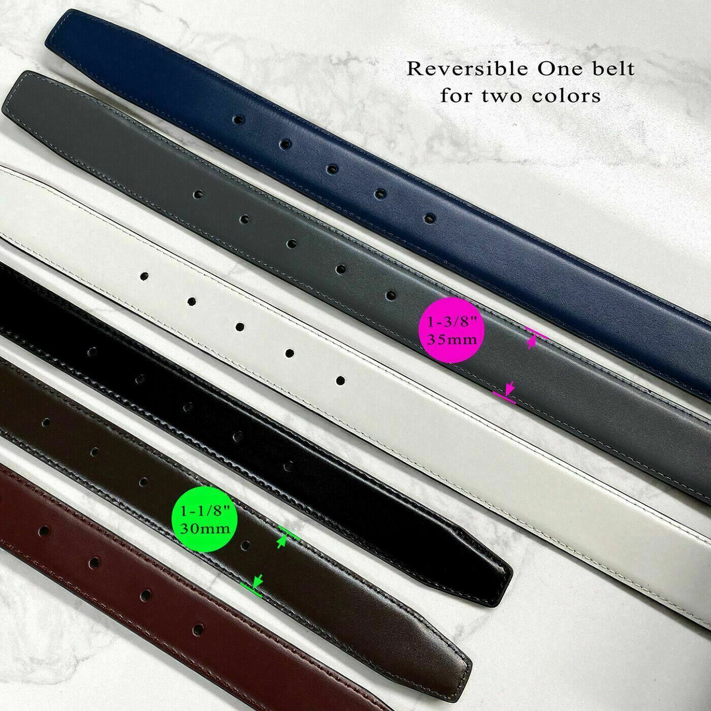Reversible Belt Strap Replacement Genuine Leather 1-3/8″(35mm) Wide