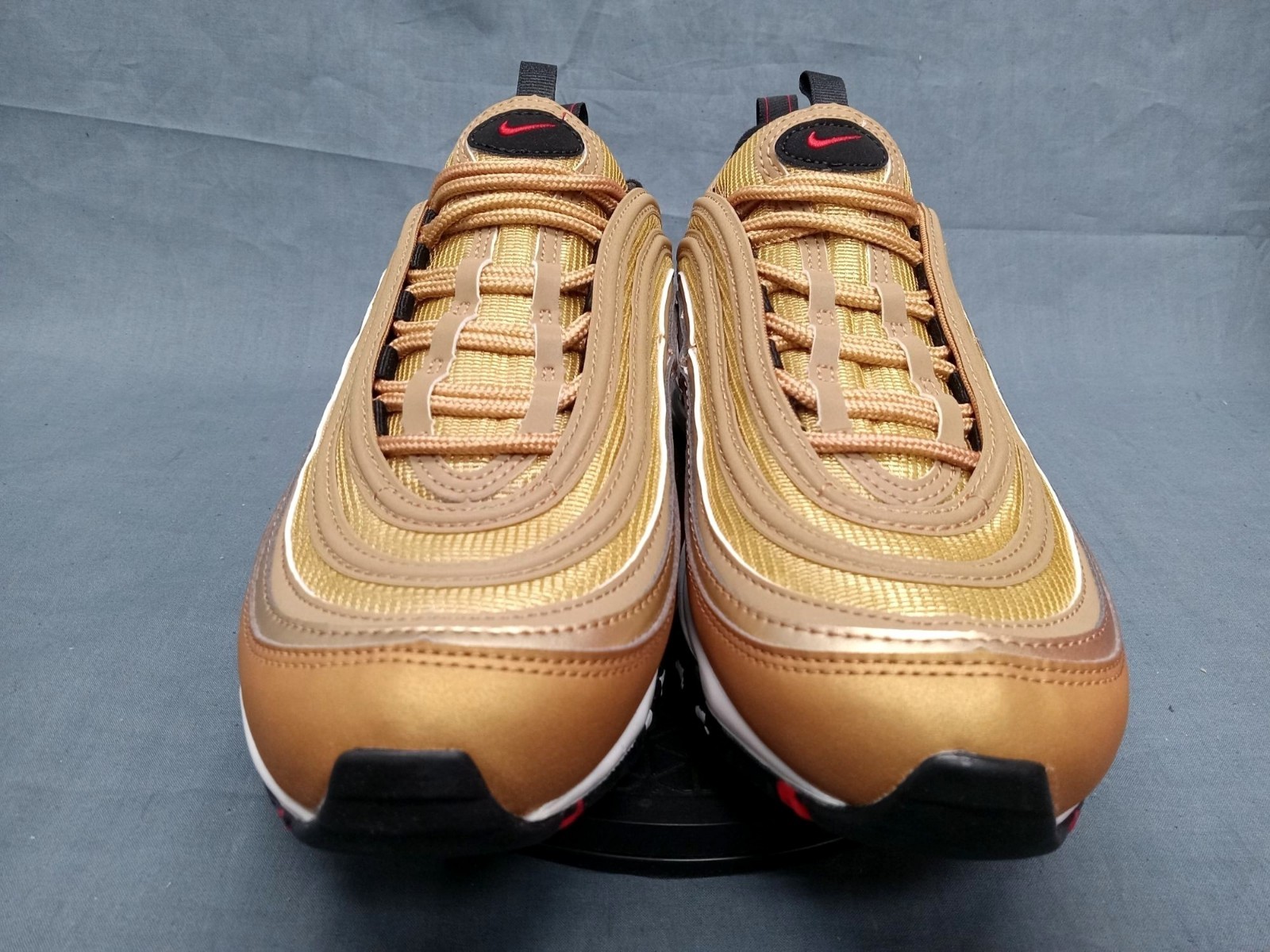 Nike Air Max 97 QS (GS) Sneaker Metallic Gold Varsity Red Boys Size 7 NEW NO BOX