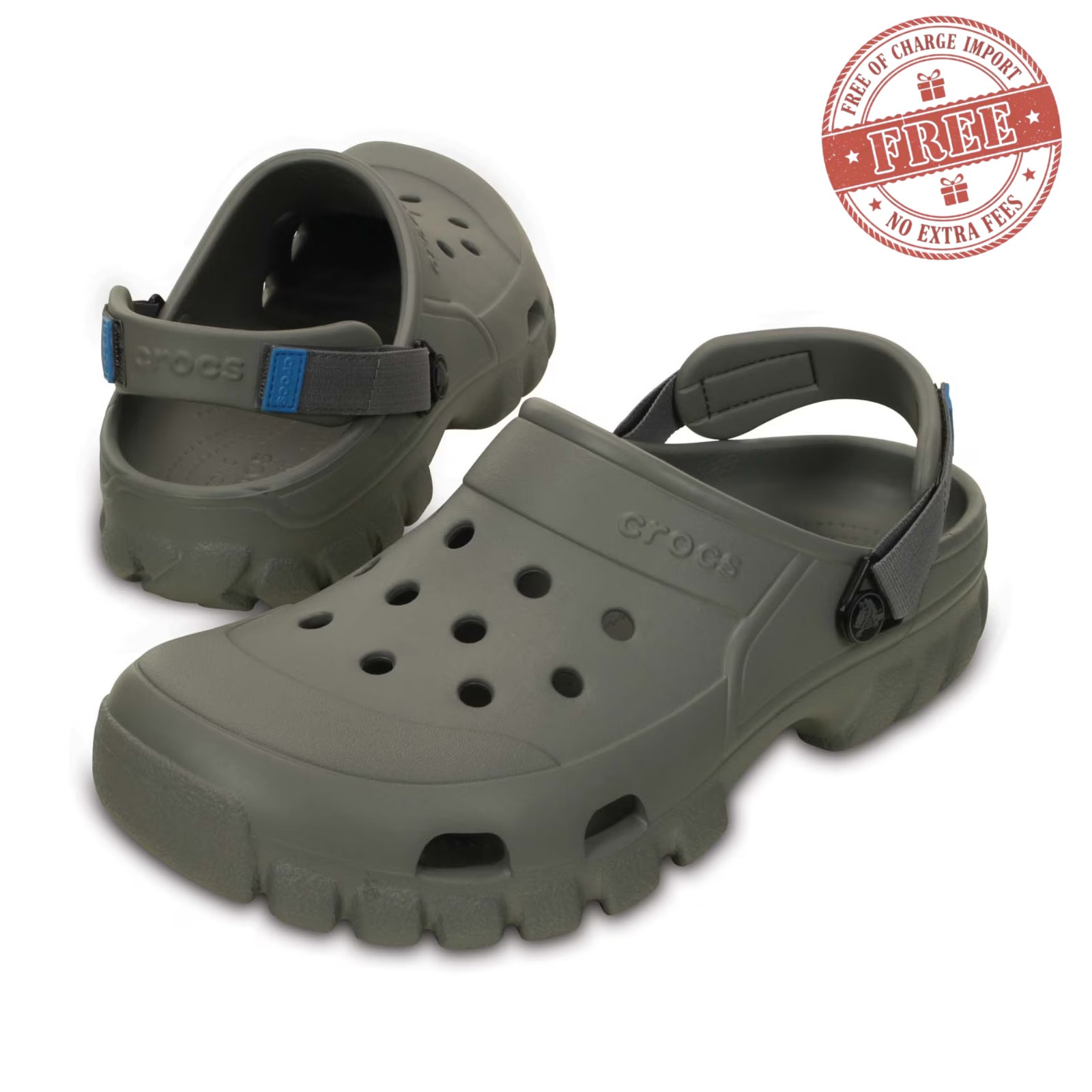 Crocs Unisex Offroad Sport Clogs Comfortable Smoke/Charcoal Width Medium Size US