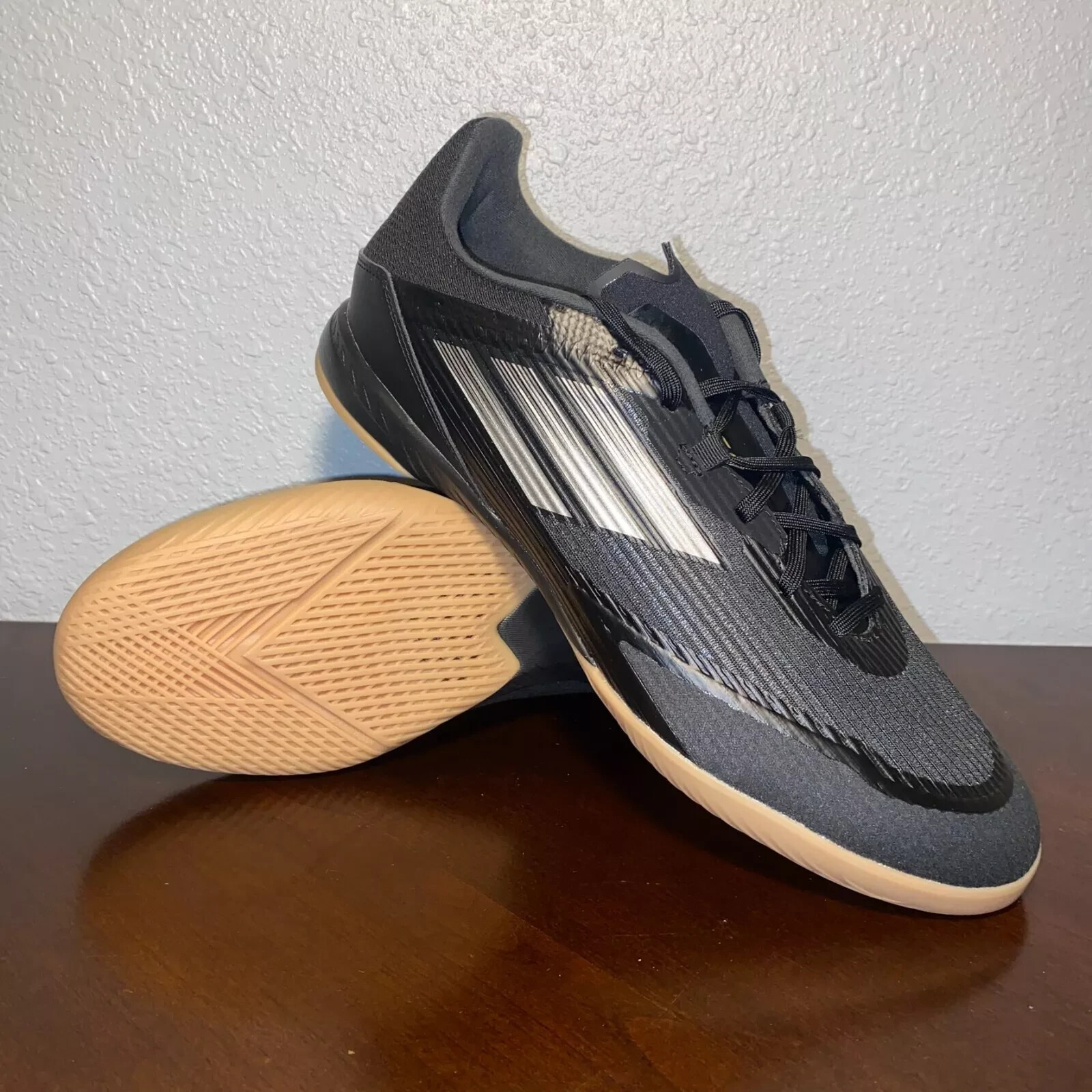 Adidas F50 League IN Black White Gum Indoor Soccer Shoes IF1332 Mens Multiple Sz