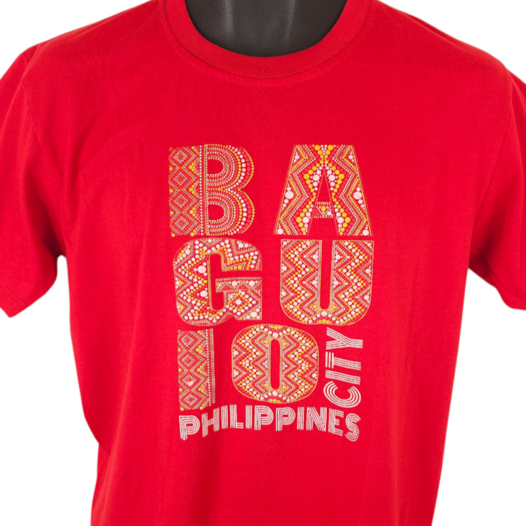 Baguio Philippines T Shirt Mens Size Medium Red Travel Destination Tee