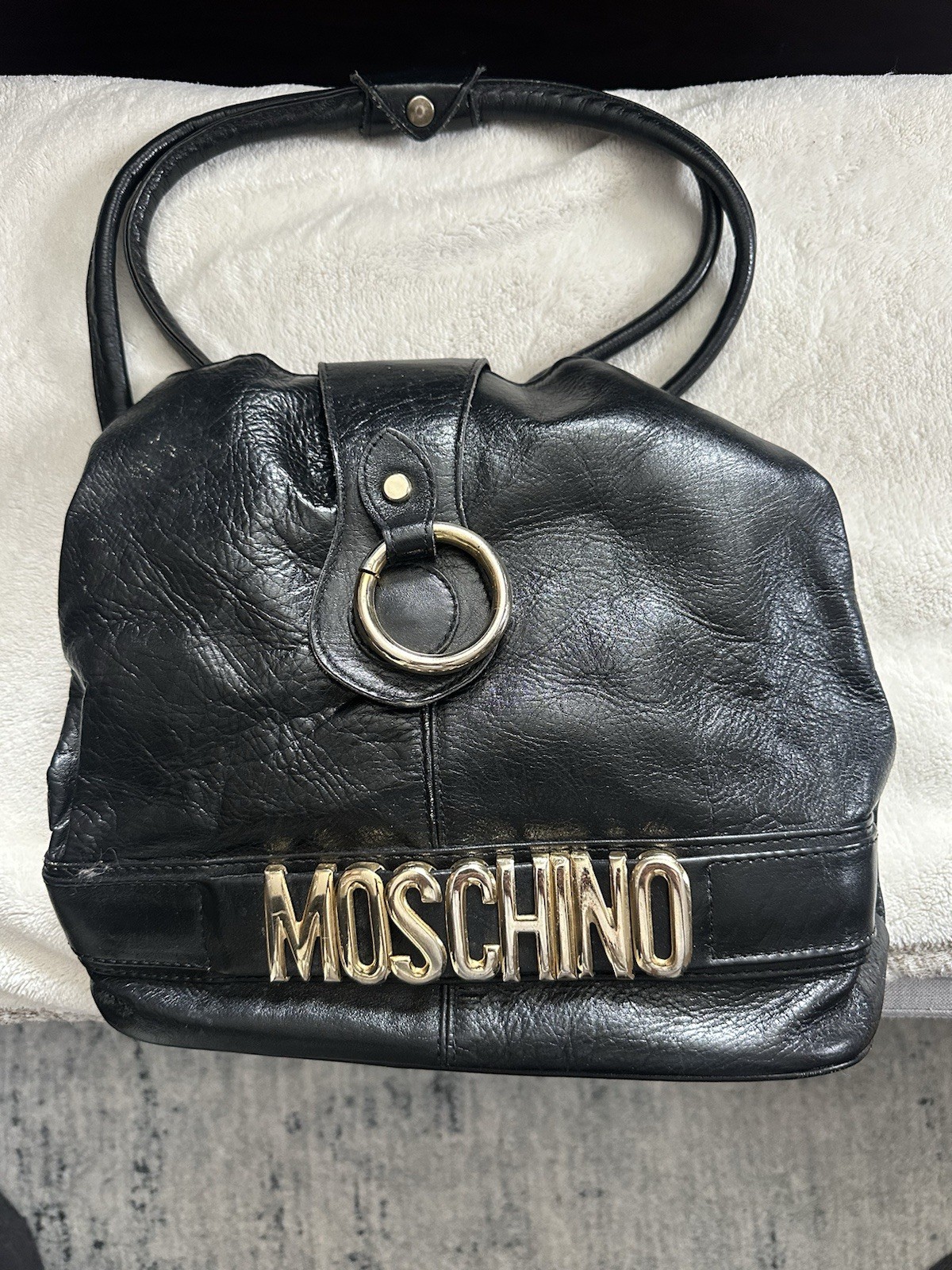 MOSCHINO Redwall Bucket Style Handbag Vintage Bag 80s Designer Rare