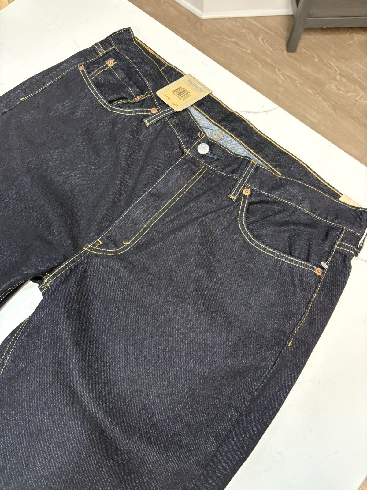 Levi’s 514 Regular Fit Zip Fly Straight Denim Jeans 38X30 Mens Dark Blue Stretch