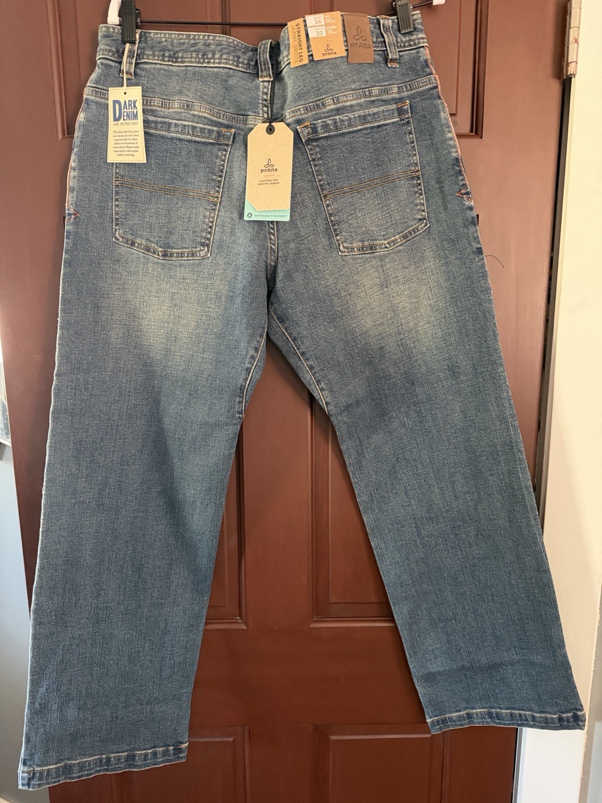 prAna en’s Straight Leg Jeans Size 34×30 New With Tags
