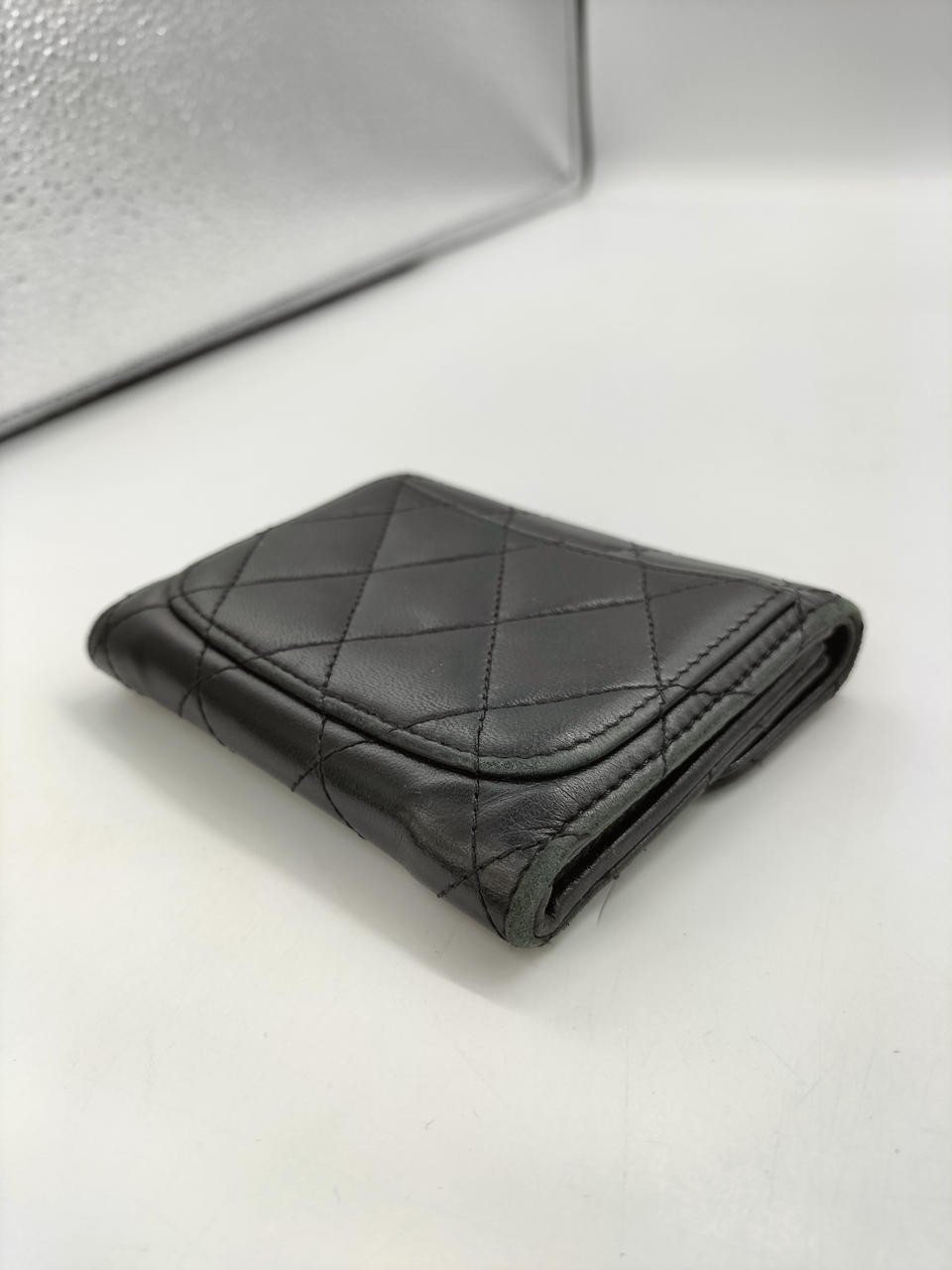 Chanel Matelasse Coin Case 11×8.3cm Leather Black Used