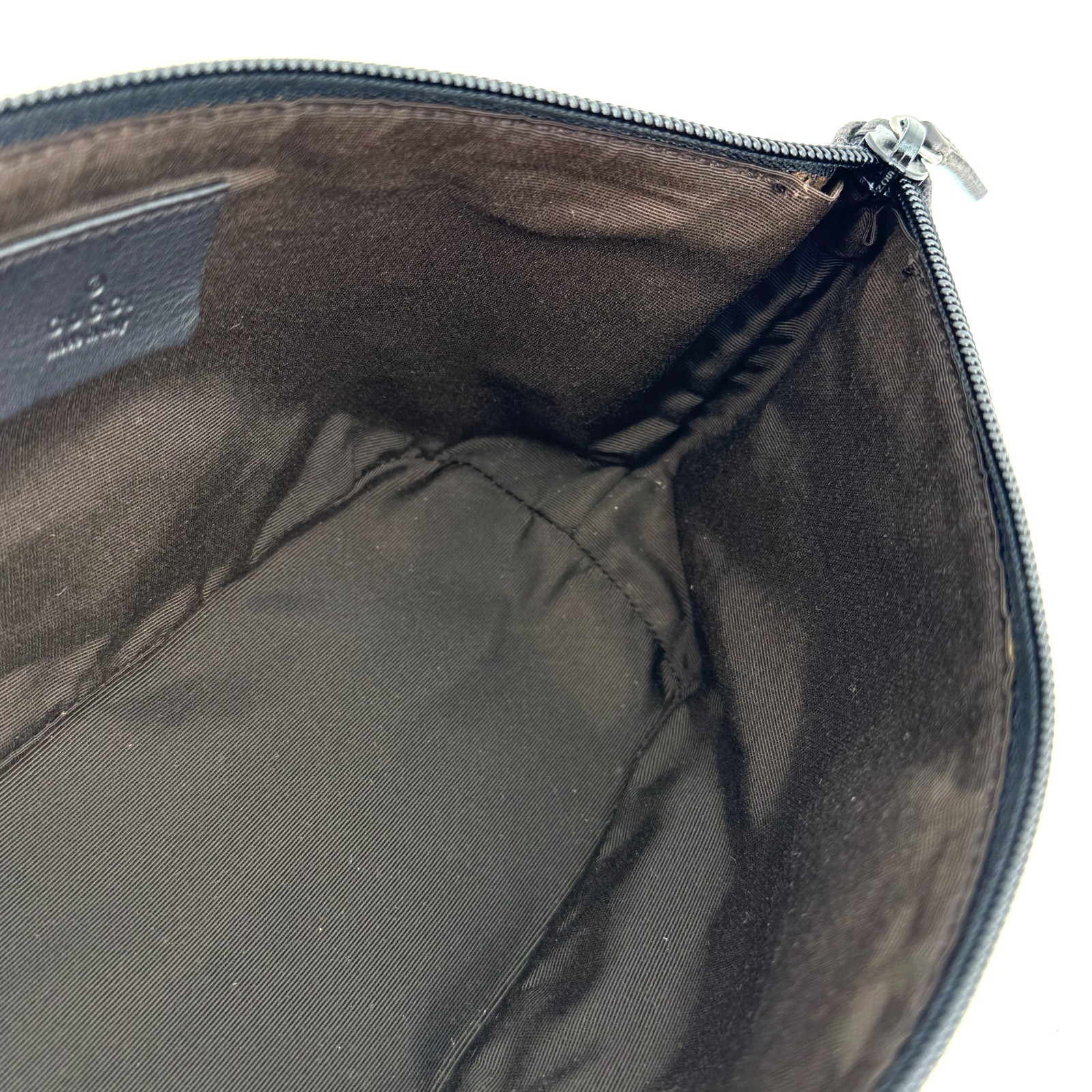 GUCCI GG Canvas Leather Accessory Pouch Mini Handbag *beautiful
