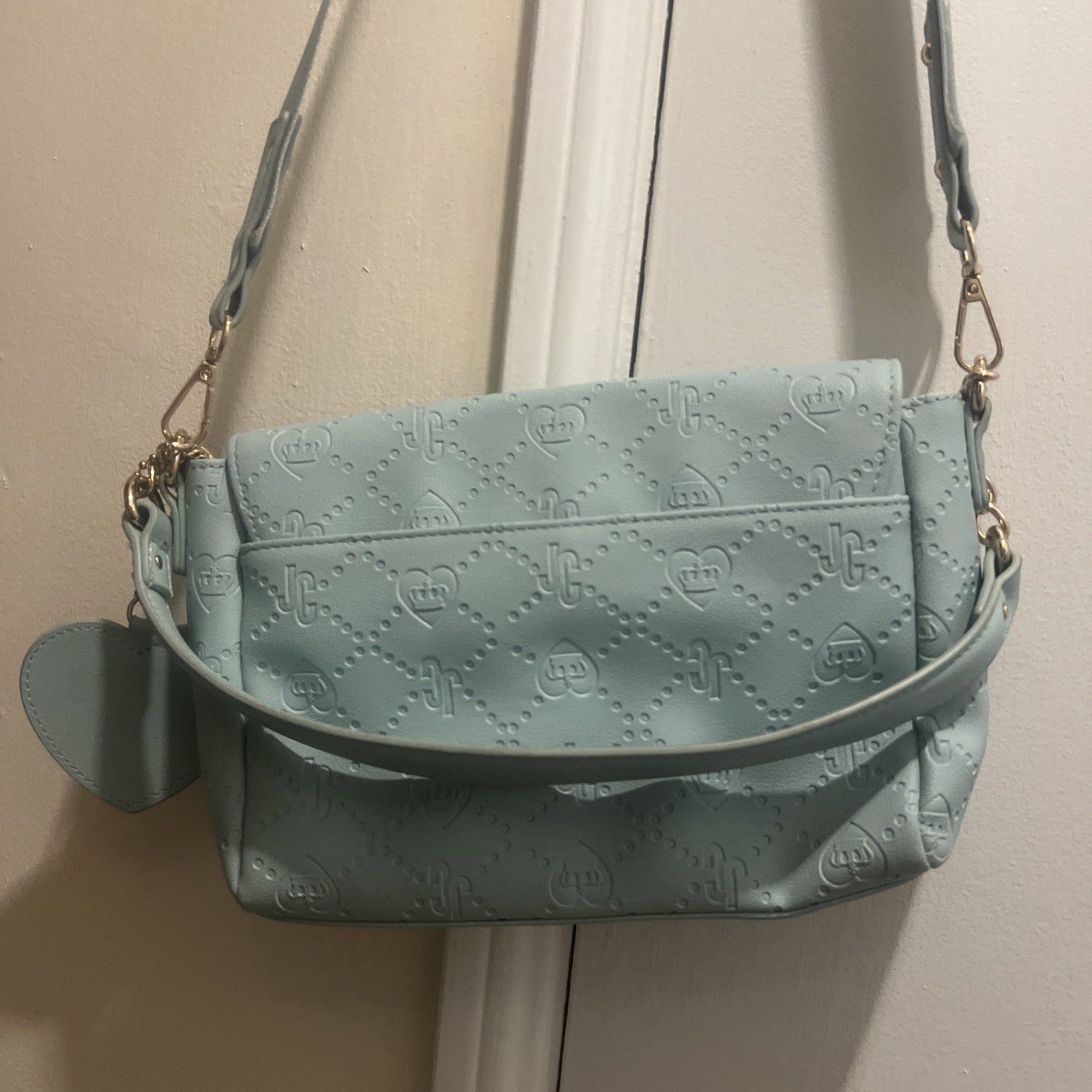 Juicy Couture Embossed Monogram Flap Crossbody Small Bag