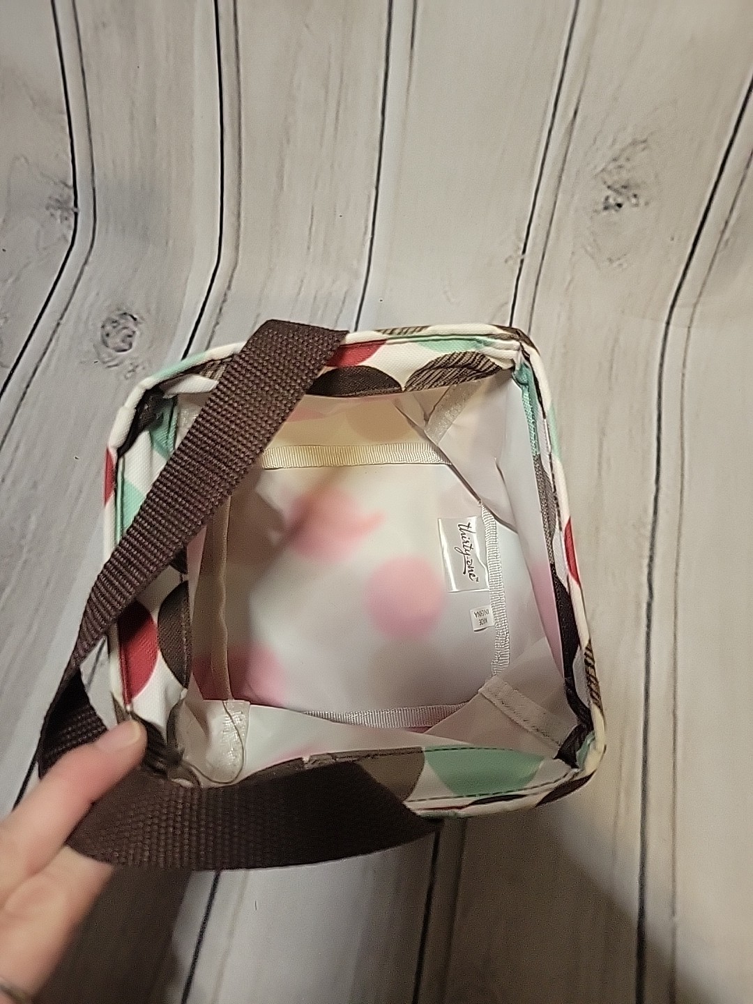 Thirty One 31 Small Tote Organizer Polka Dots 6×6 inches