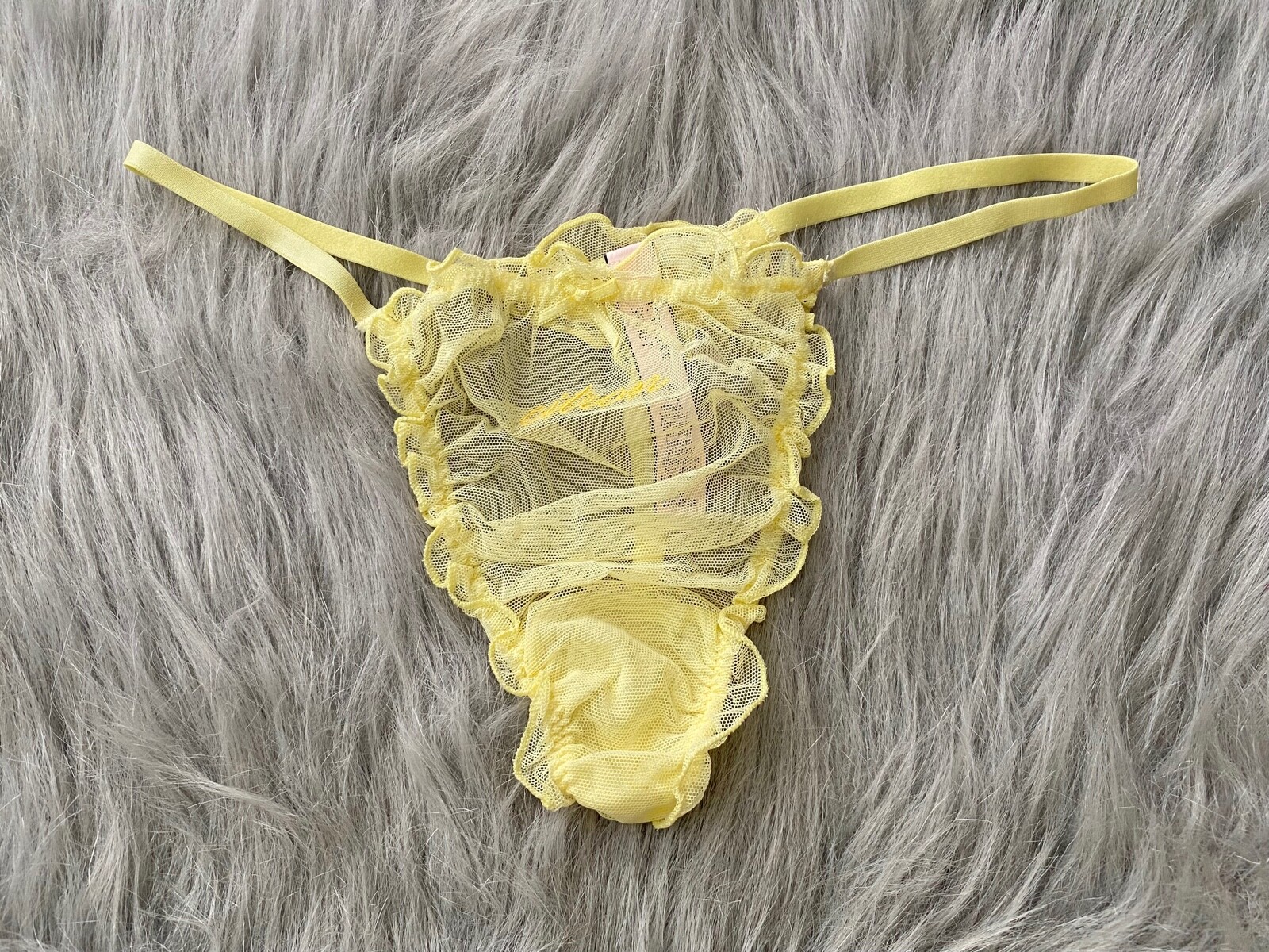 Victoria’s Secret Panties 3 Pack Mesh Ruffled V String Panty XS S M L XL 2XL