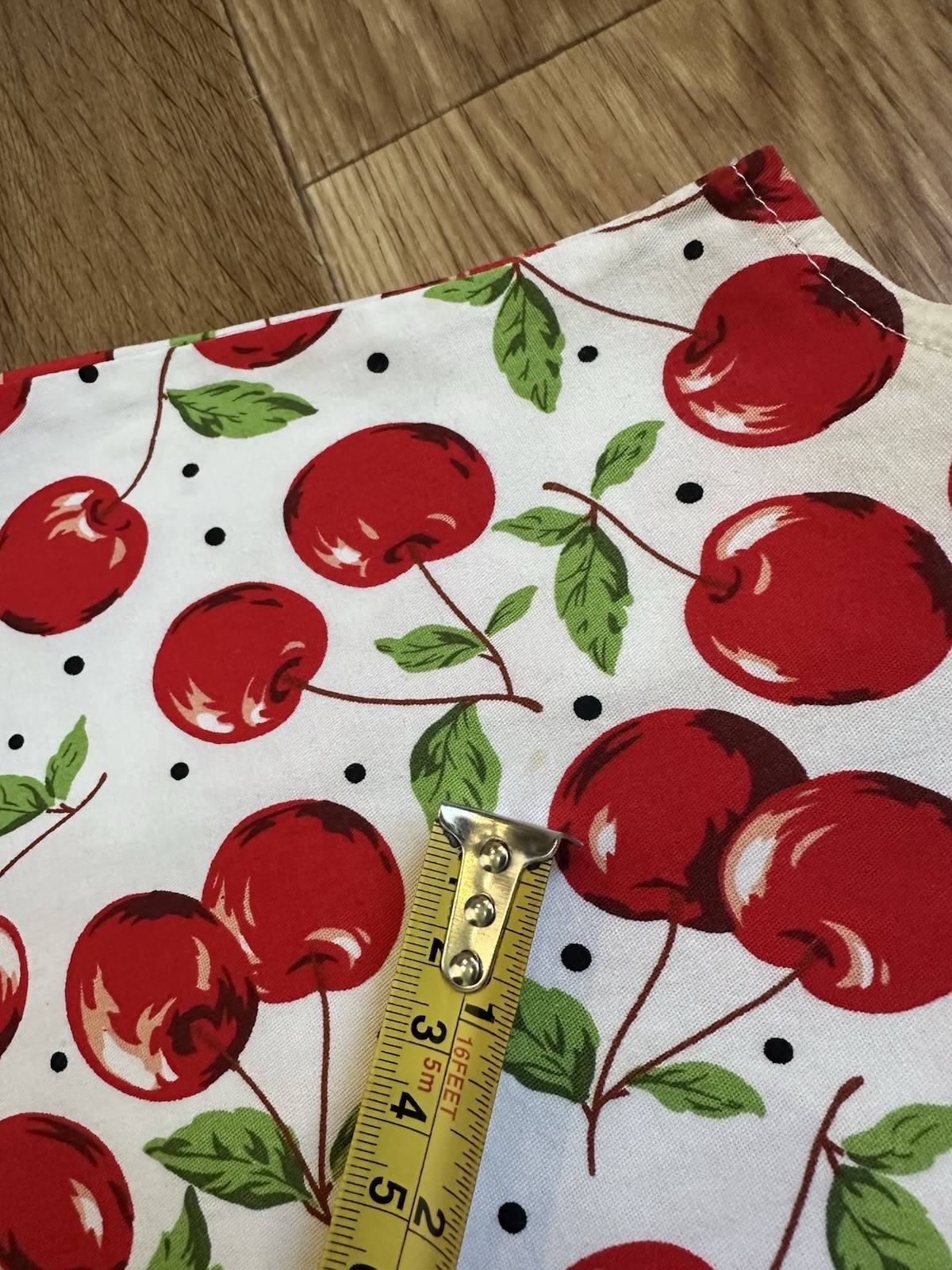 Dolce & Gabbana Vintage Cherry Print Dress Polka Dot Cotton A-Line Mini IT 42 S