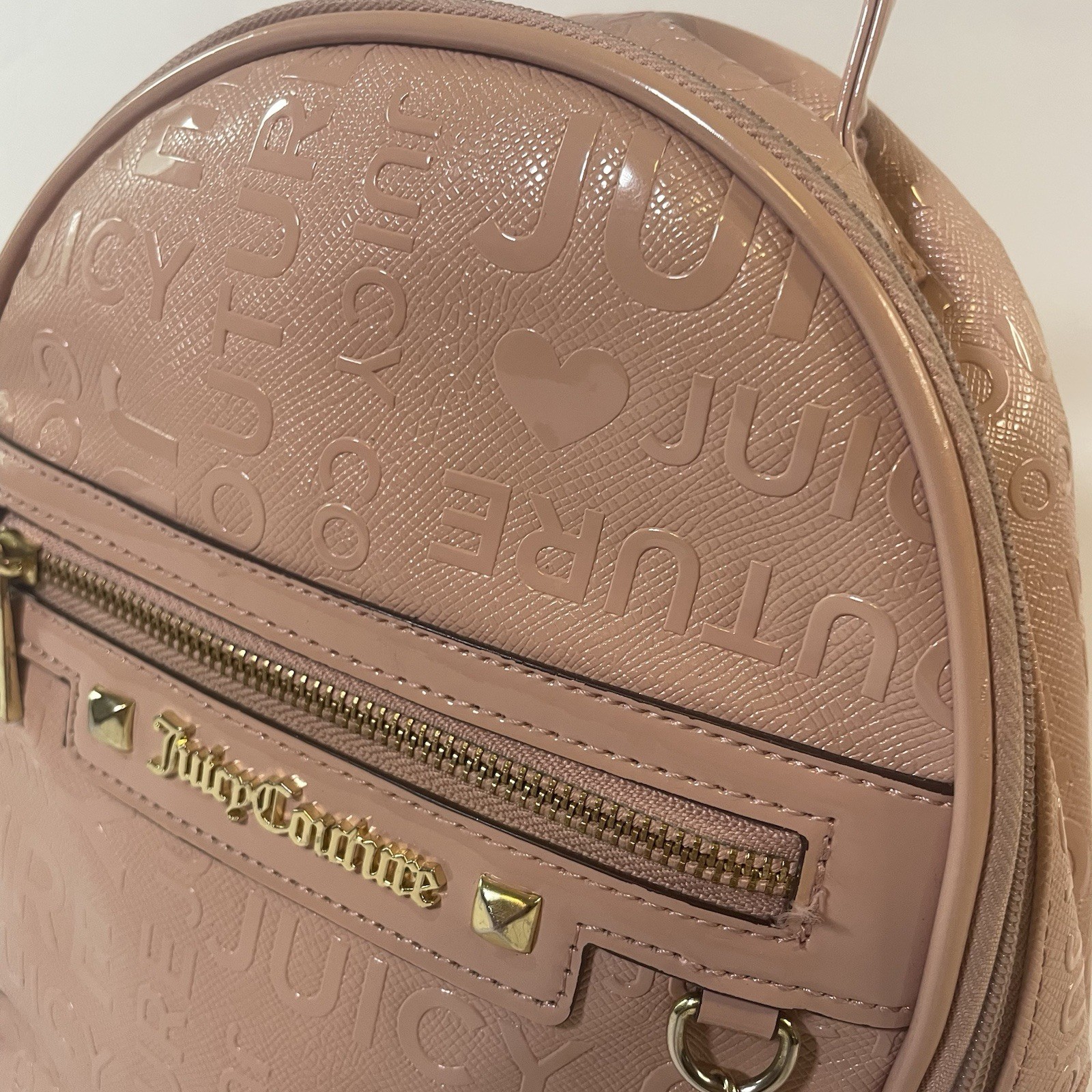 Juicy Couture Blush Pink Mini Backpack Purse 100% Polyurethane
