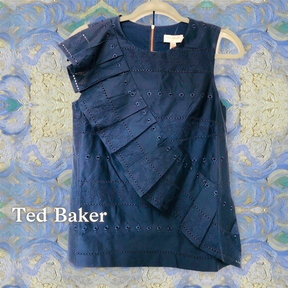 Ted Baker Forelli Ruffle Embroidered Top