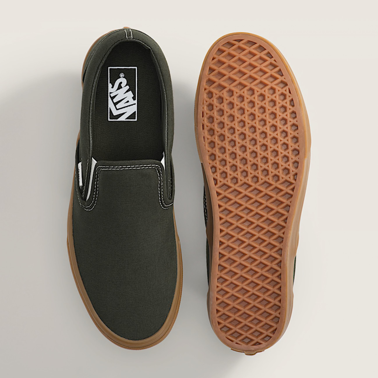 Vans Classic SlipOn Gumsole Obsidian Fern Shoes Sneakers US Mens Siz VN000DAHFRN