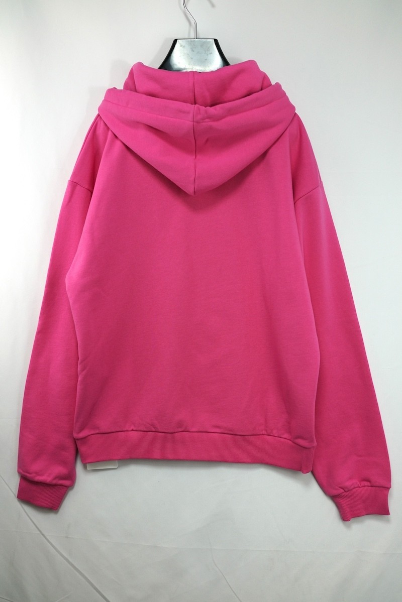 CELINE Front Logo Loose Hoodie Sweatshirt Pink Cotton Size M 2Y958670Q New