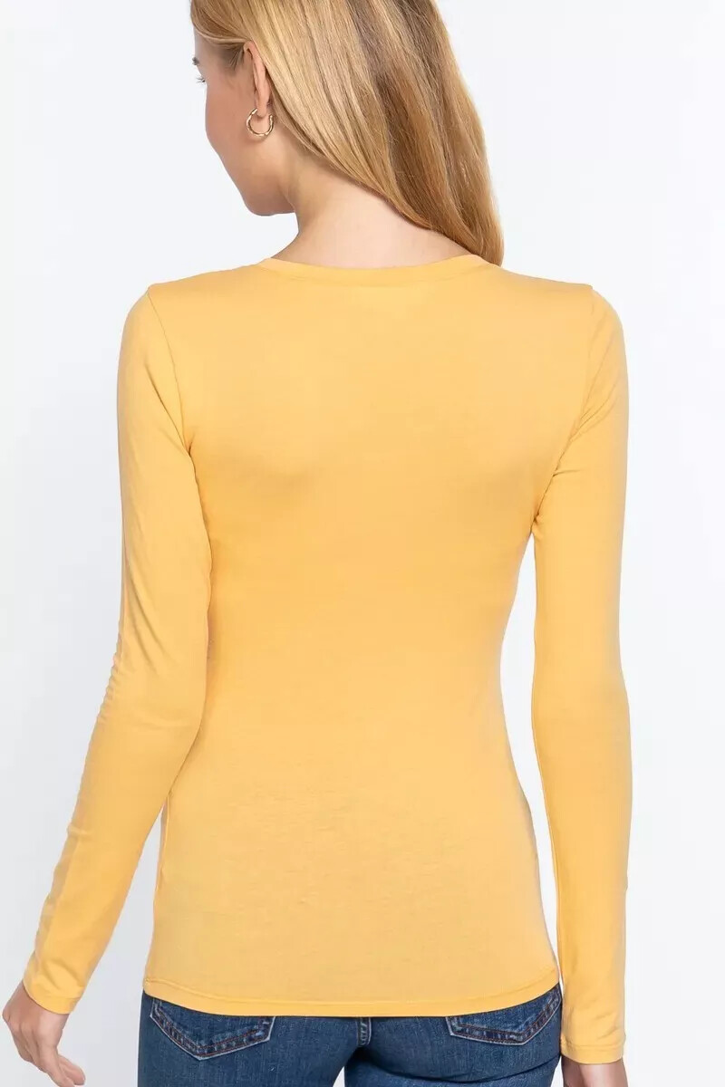 Long Sleeve Shirt V Neck Long Sleeve Active Basic Top Size S-L