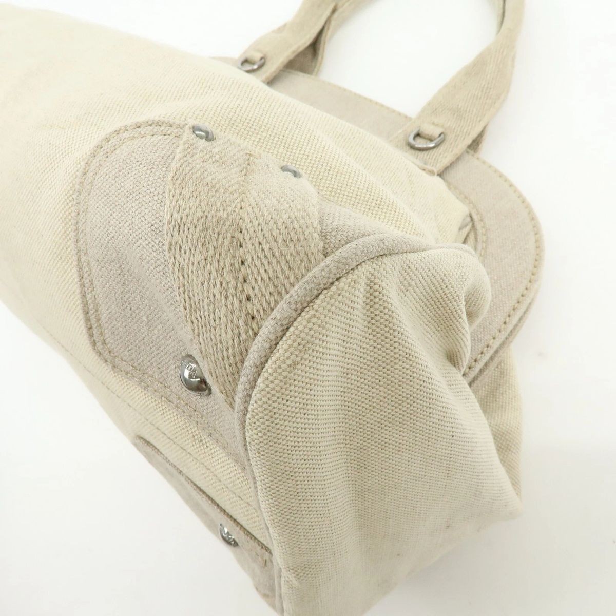 PRADA Mistolino Boston Bag Hand Bag Natural BN1886 Authentic Used