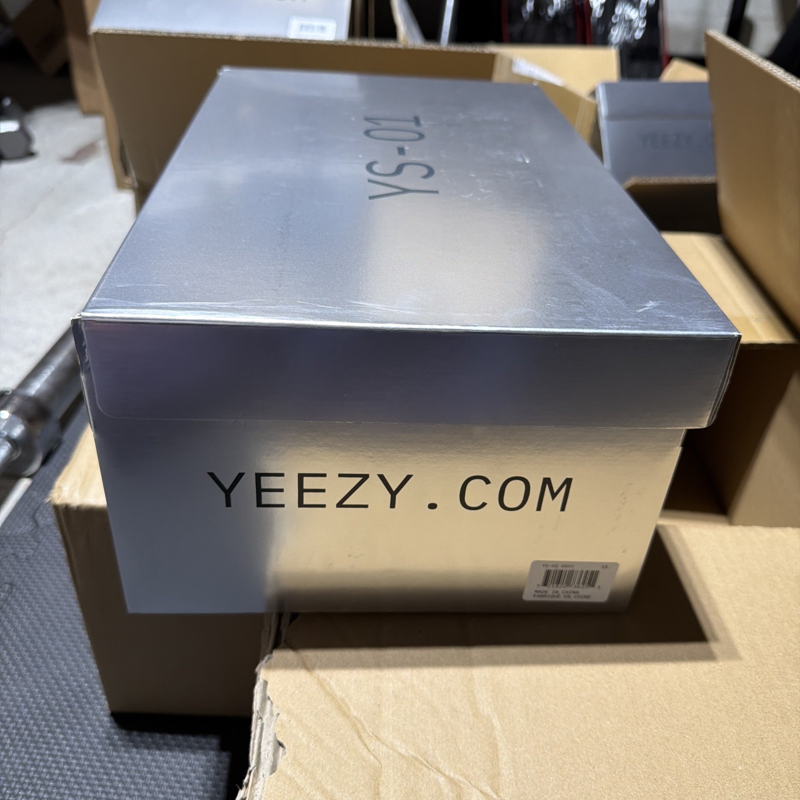Size 13 GRAY or “GREY” YZY YS-01 Yeezy Slide – NEW IN BOX!