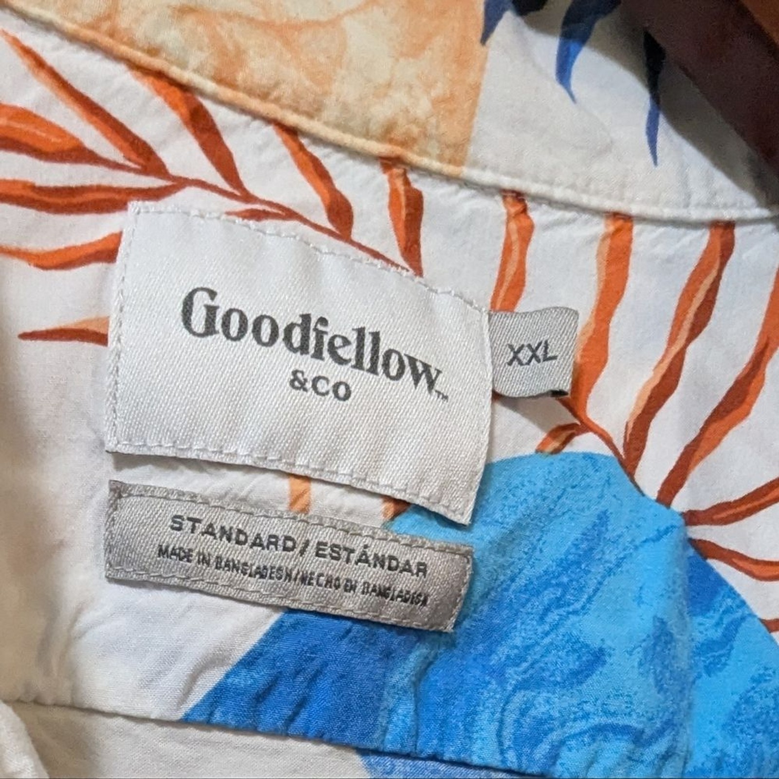 Hawaiian Men’s XXL Button Down Shirt Aqua Multi Goodfellow
