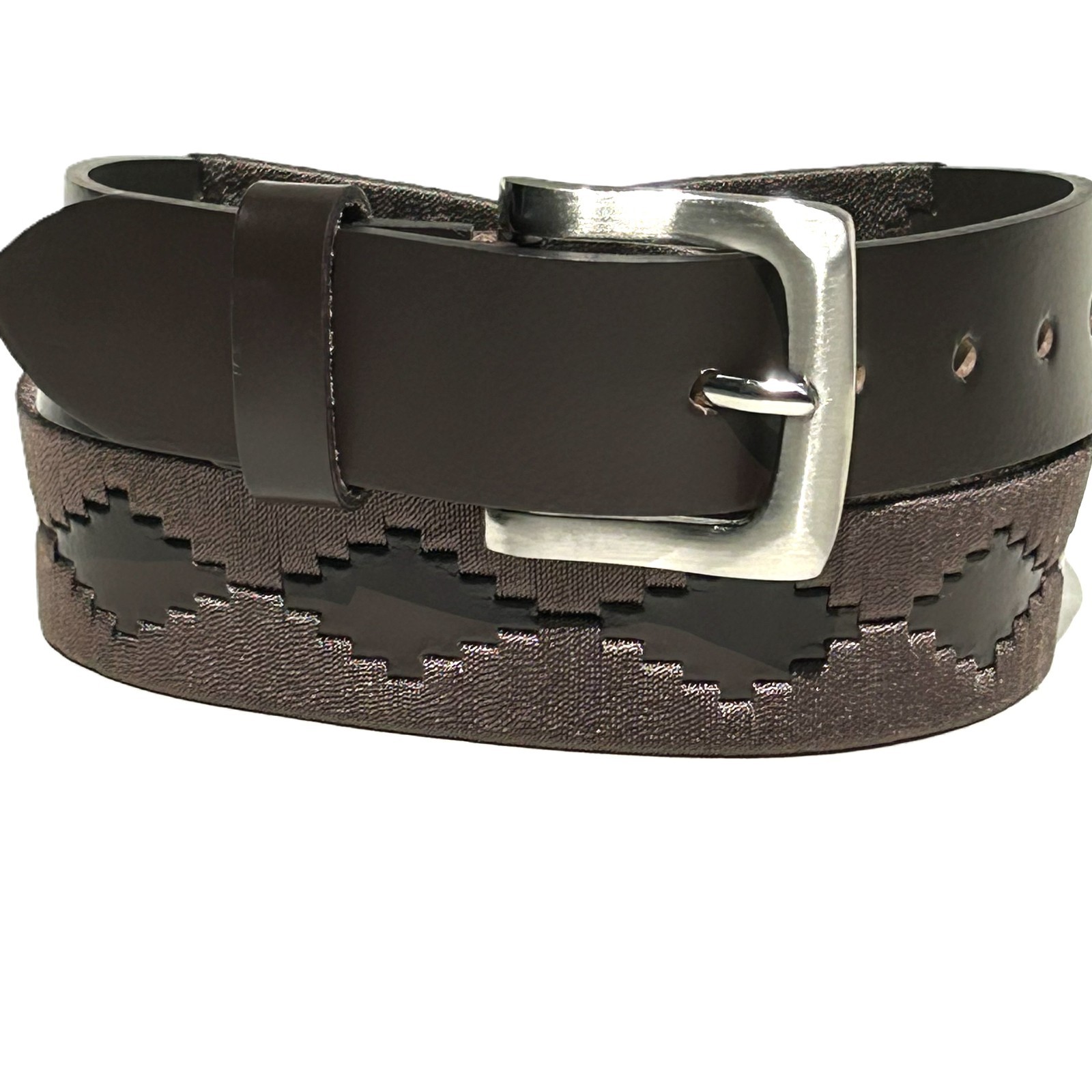 Hand Stitched Leather Polo Belt: Gaucho Style Embroidered Belt