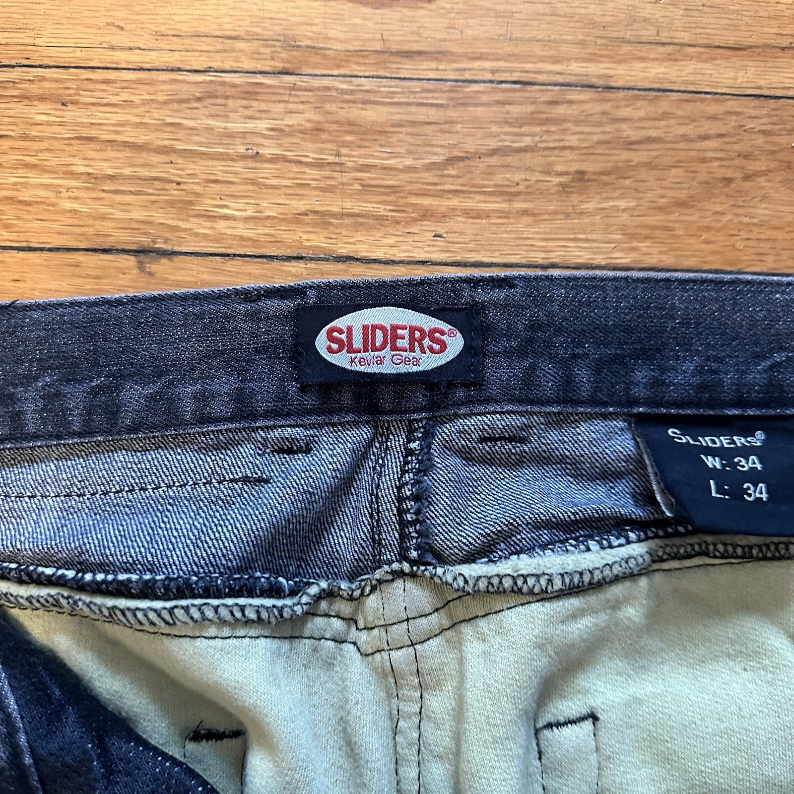 Sliders Kevlar Reinforced Motorcycle Jeans Mens 34×34 Black