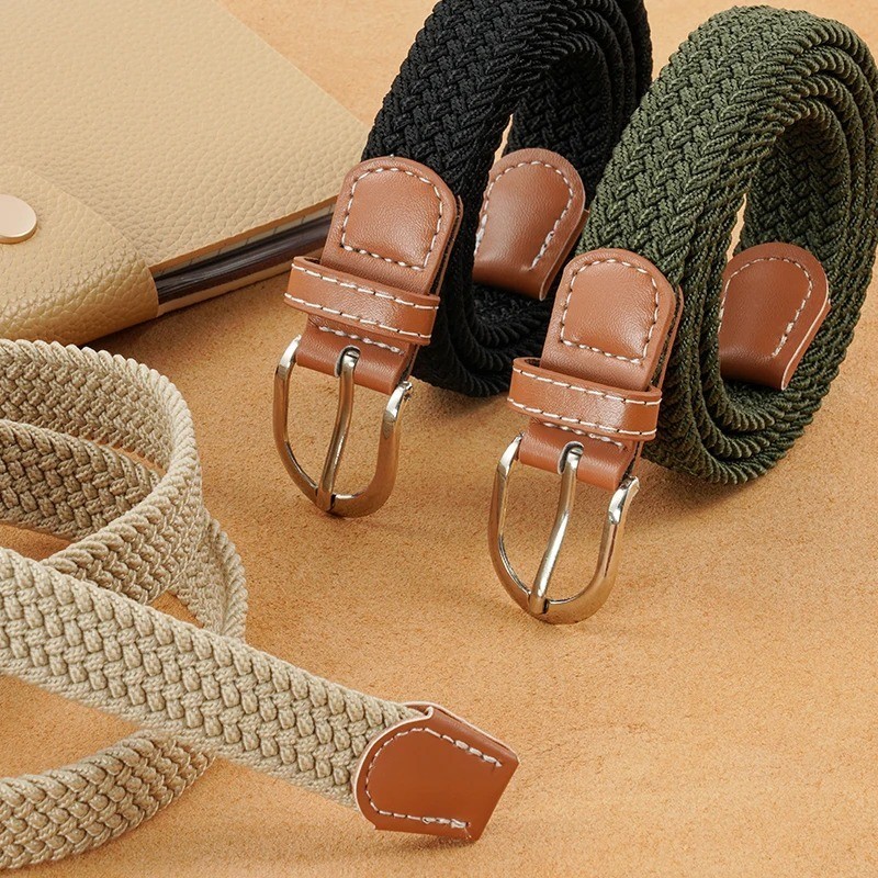 Elastic Fabric Braided Belt,Enduring Stretch Woven Belt for Unisex Men/Women/Jun